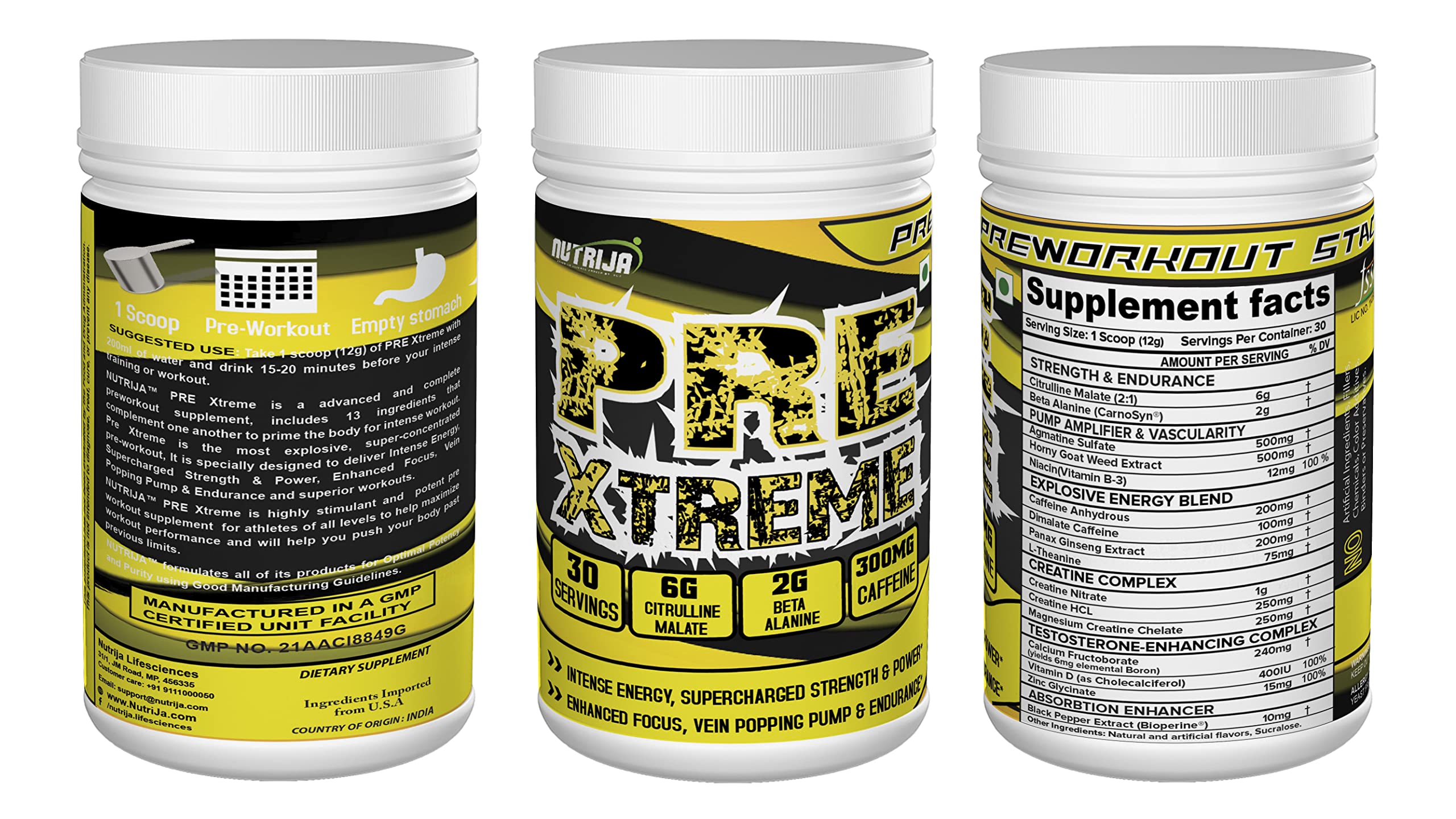 NutriJa Pre Xtreme - Pre Workout Supplement - 30 Servings (Tangy Orange) NutriJa uk supplements