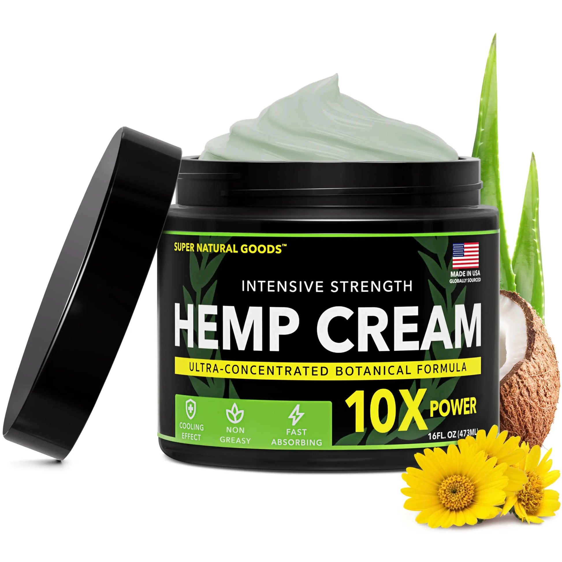Super Natural Goods Hemp Cream with Hemp Oil, Turmeric, Arnica & Menthol – Botanical Cream with a Cooling Sensation for Localized Application (16oz) Super Natural Goods uk supplements