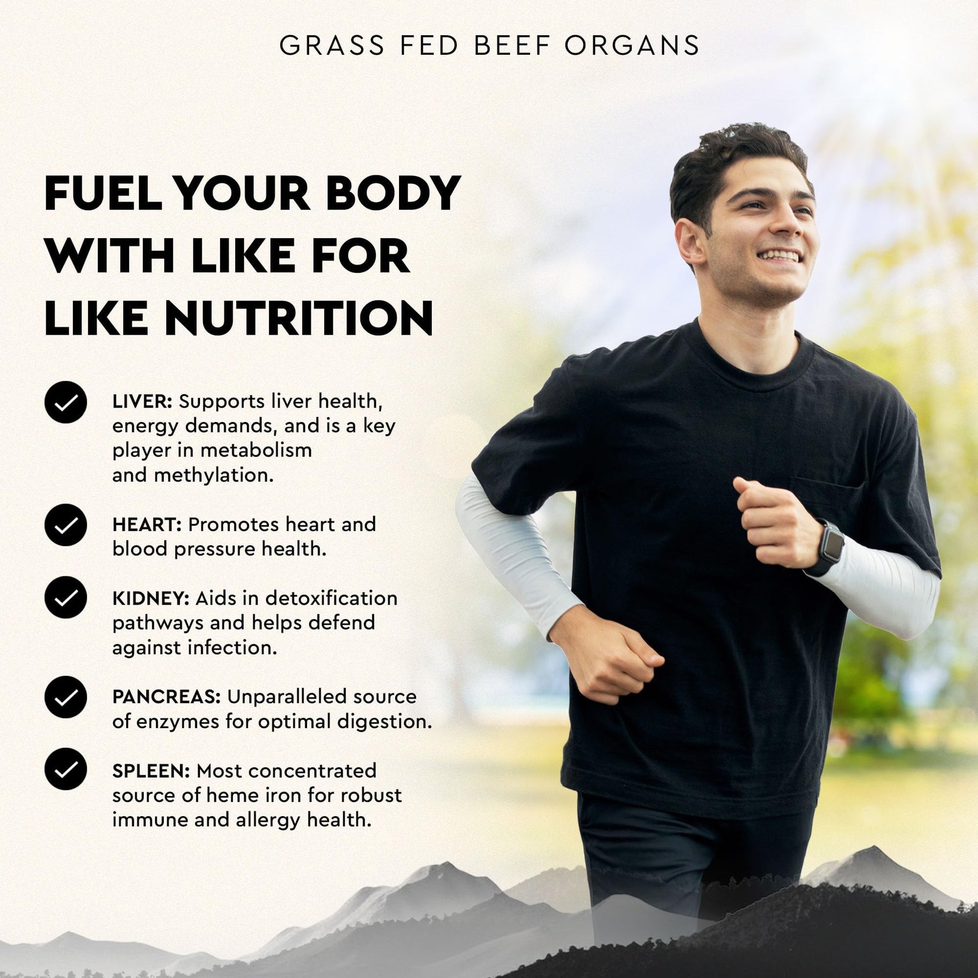 Ancestral Supplements Grass Fed Beef Organ Supplement, Supports Whole Body Wellness with Proprietary Blend of Liver, Heart, Kidney, Pancreas, Spleen, Freeze-Dried Beef, Non-GMO, 180 Capsules Ancestral Supplements uk supplements