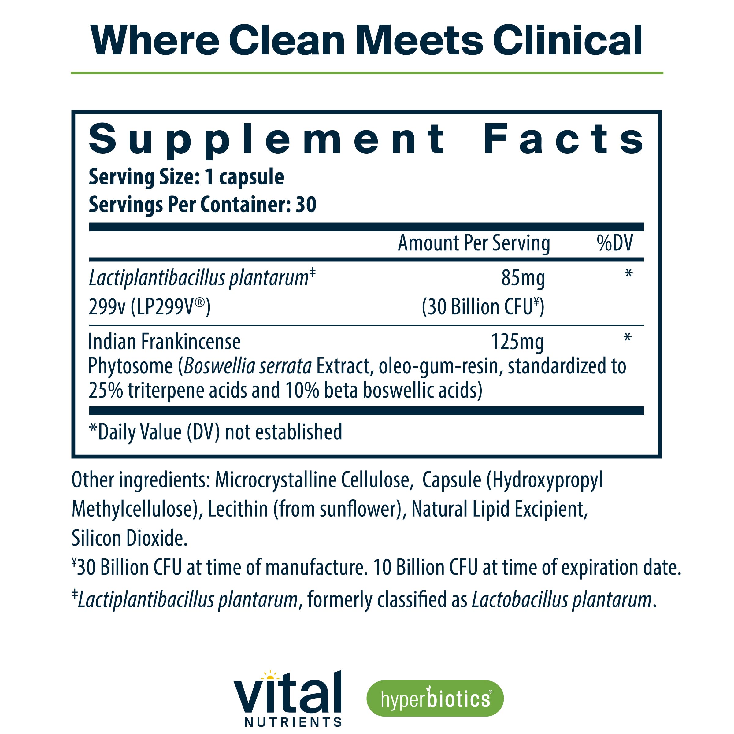 Hyperbiotics Vital Nutrients IBS Probiotic | Reduce Symptoms of IBS* | Clinically Studied Vegan probiotic for IBS Relief from Bloating, Gas, Diarrhea, & Abdominal Discomfort* | 30 Capsules Hyperbiotics uk supplements