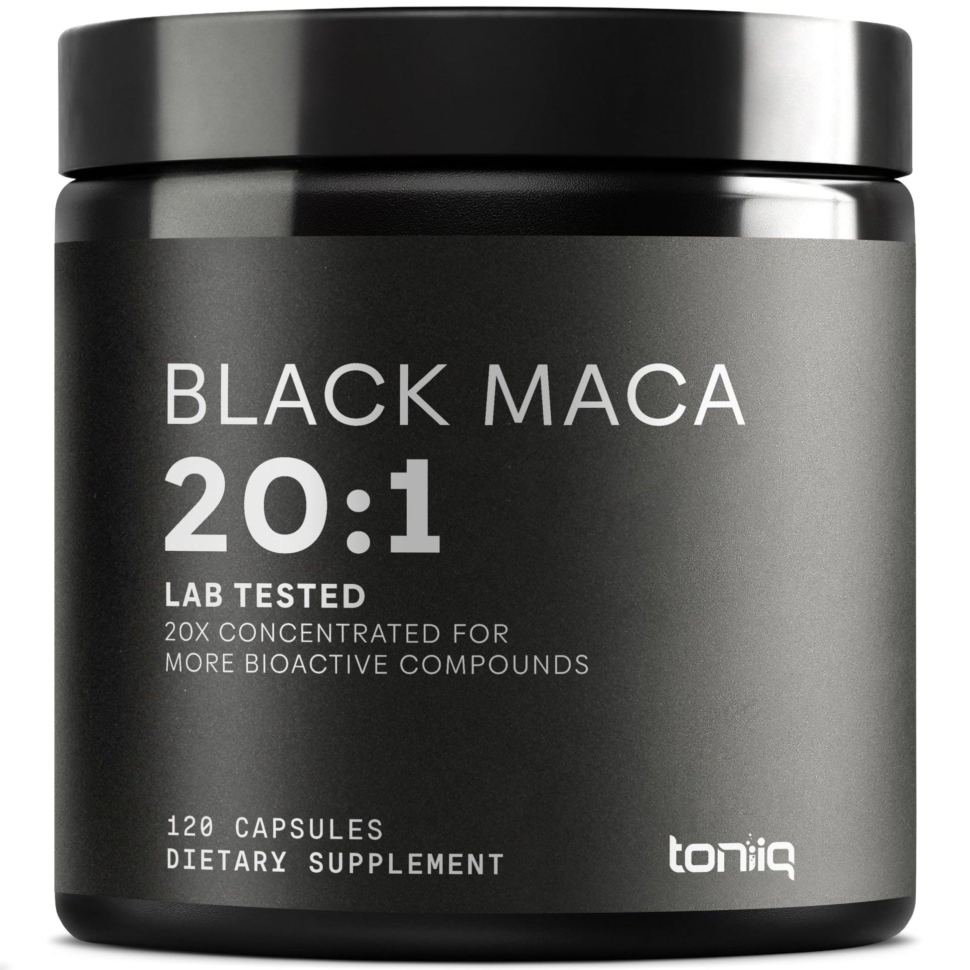 Toniiq Black Maca Root - Ultra High Potency 20:1 Extract - Single Origin, Wildcrafted & Highly Concentrated - Third-Party Lab Tested - 120 Capsules Toniiq uk supplements