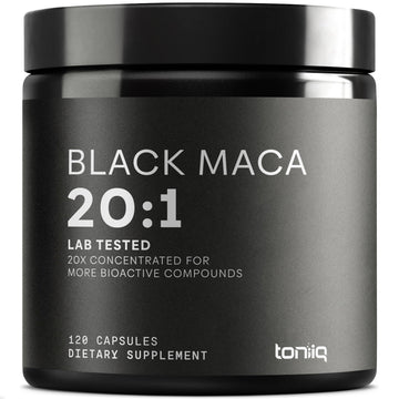 Toniiq Black Maca Root - Ultra High Potency 20:1 Extract - Single Origin, Wildcrafted & Highly Concentrated - Third-Party Lab Tested - 120 Capsules Toniiq uk supplements