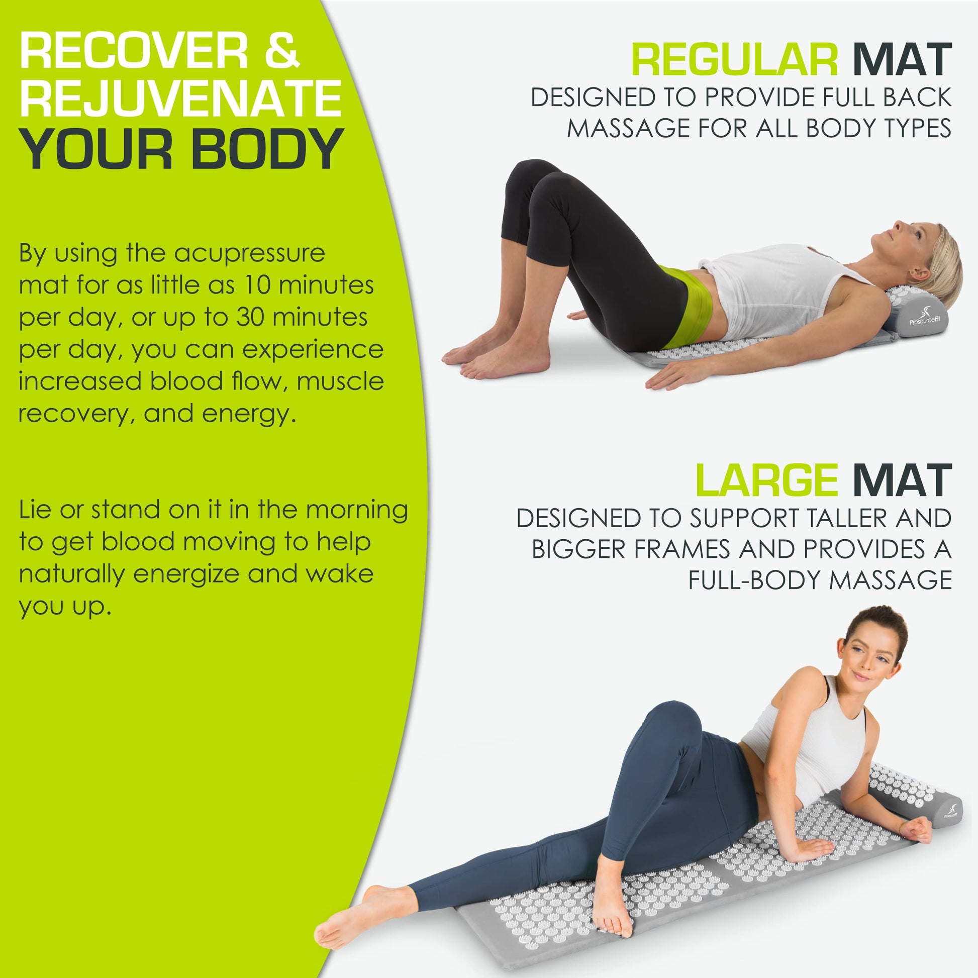 ProsourceFit Acupressure Mat and Pillow Set for Back/Neck Pain Relief and Muscle Relaxation ProsourceFit uk supplements