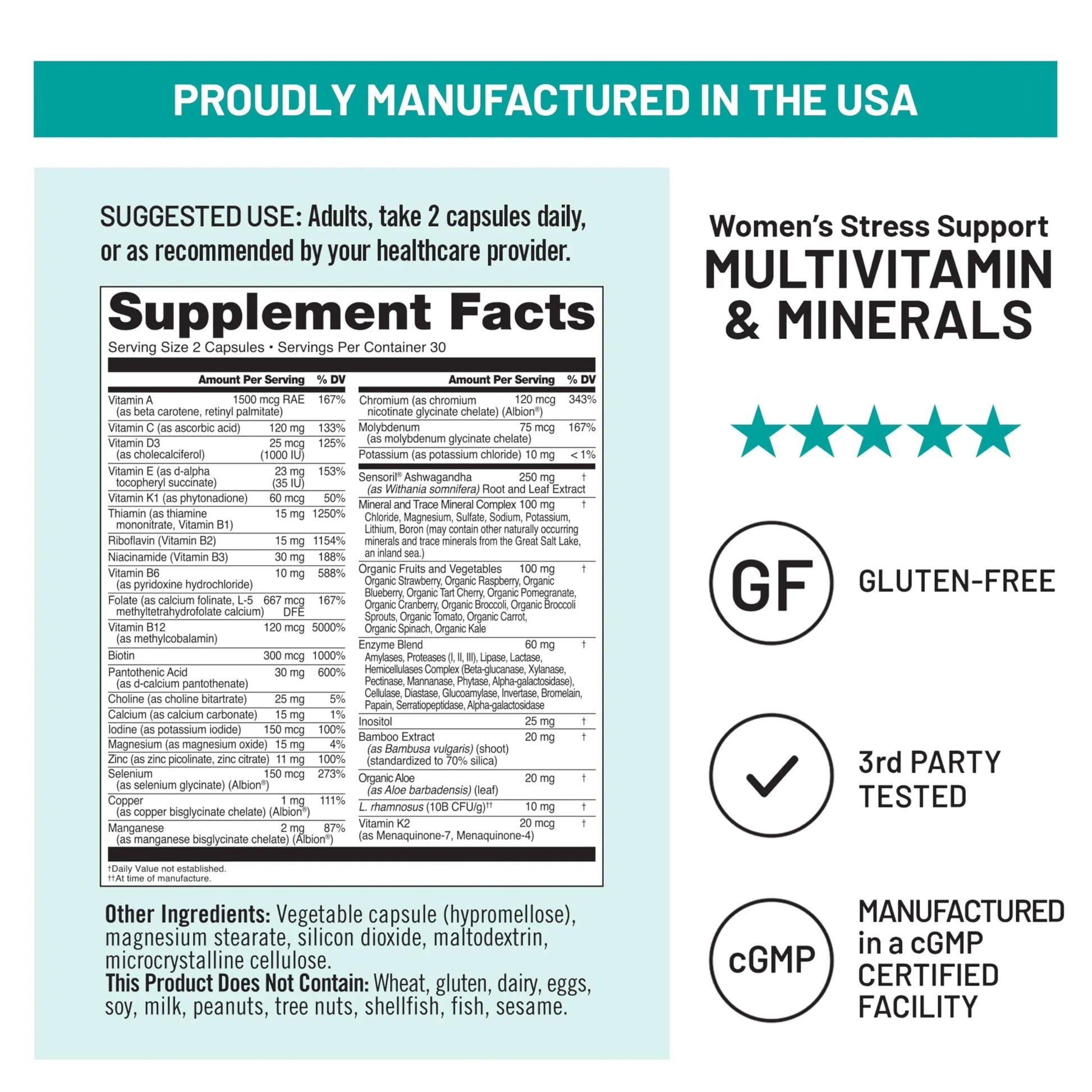 [1] NatureWise Multivitamin for Women Stress Support & Natural Minerals - 60 Ct[30-Day Supply] + [1] Omega 3 Fish Oil 1000mg + Vitamin E - Wild-Caught - 60 Softgels[30-Day Supply] NatureWise uk supplements