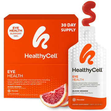 Healthycell Eye Health Daily Liquid Supplement - Eye Vitamins & Minerals with Lutein, Zeaxanthin, Astaxanthin & Beta Carotene for Sight Care & Macular Support - 30 Gel Packs Healthycell uk supplements