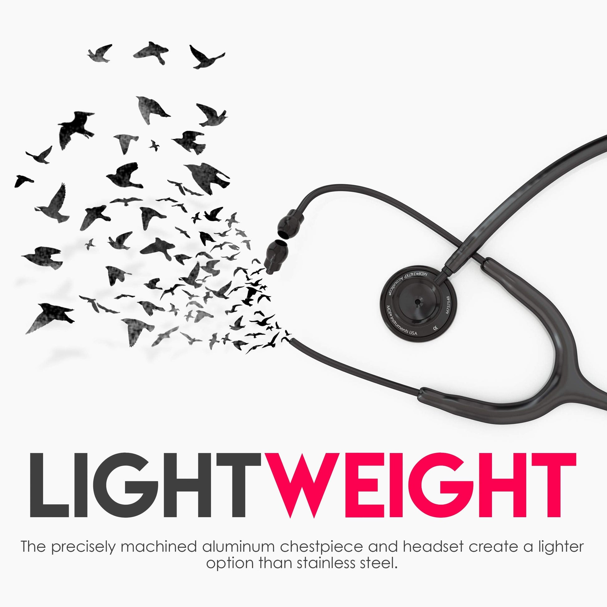 MDF Acoustica Lightweight Stethoscope for Doctors, Nurses, Students MDF Instruments uk supplements