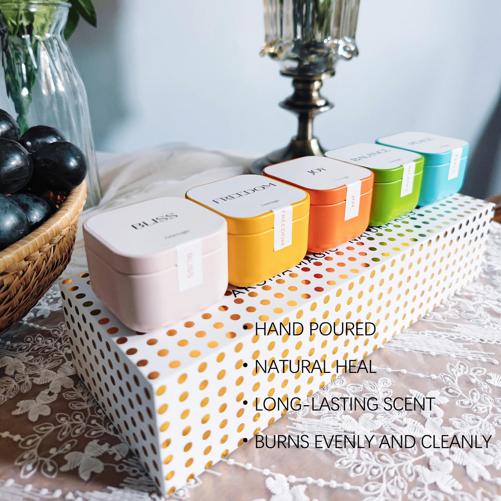 Aromagic 5 Pack Scented Candles Gift Set,Jar Candles Valentine's Day Gifts for Women aromagic uk supplements