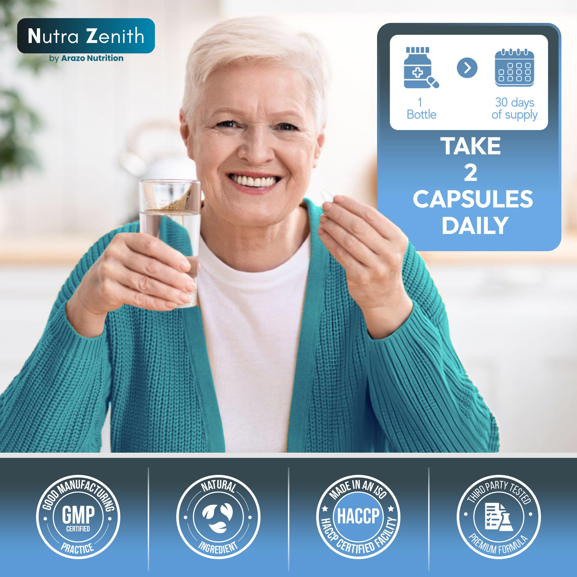 NAD+ Supplement with Nicotinamide Riboside (NMN Alternative), CoQ10 & Resveratrol – 60 Capsules for Healthy Aging Support, Energy Boost & Cognitive Function Enhancement – Cellular Renewal & Vitality Arazo Nutrition uk supplements