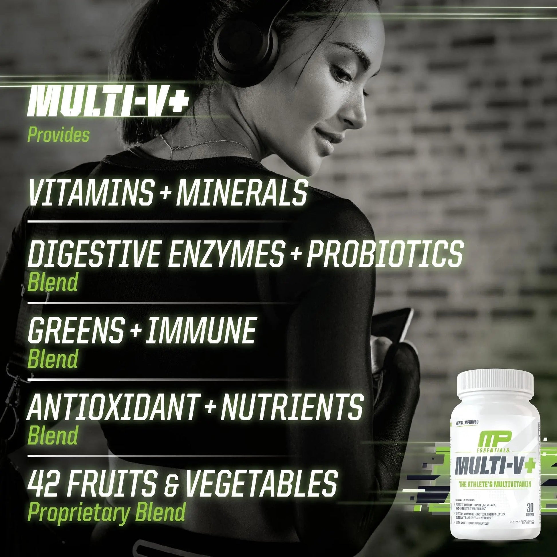 Muscle Pharm Essentials Multi-V+, The Athlete's Multi-Vitamin, Enhanced Energy, Performance & Immune Health, Daily Multivitamin for Men & Women Muscle Pharm uk supplements