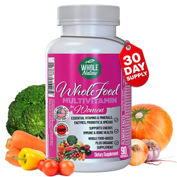 Whole Nature Whole Food Multivitamin for Women Womens Multi Vitamin with Folate, B12 Methyl, Vitamins, Minerals, Probiotics and Omegas Whole Nature uk supplements
