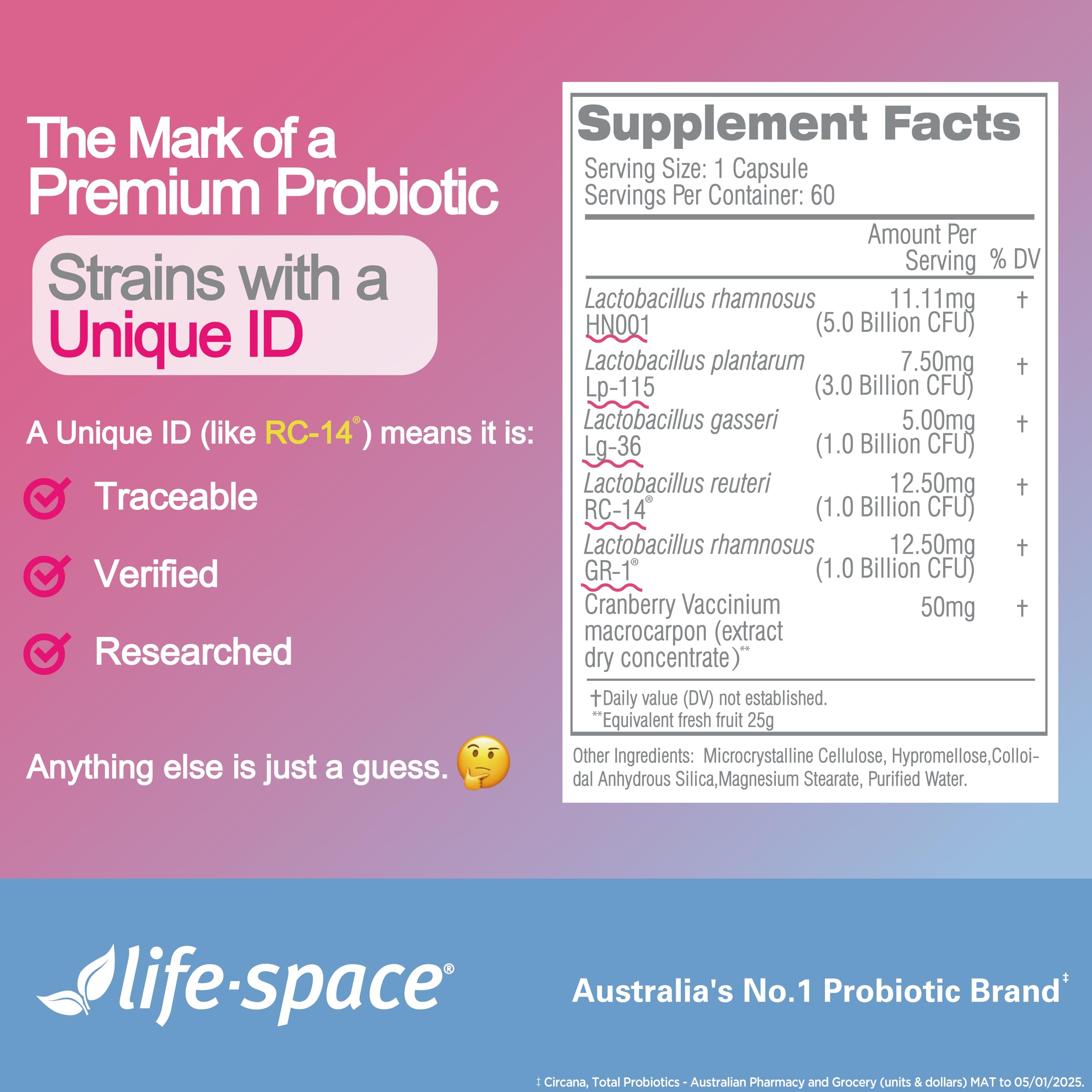 Life-Space Urogen Probiotics for Women, Probiotics+Cranberry, 2 Month Serving, Women's Probiotic for PH Balance, Urinary Tract, Digestive & Immune Health, Lactobacillus reuteri, Non-GMO, 60 Ct Life-Space uk supplements