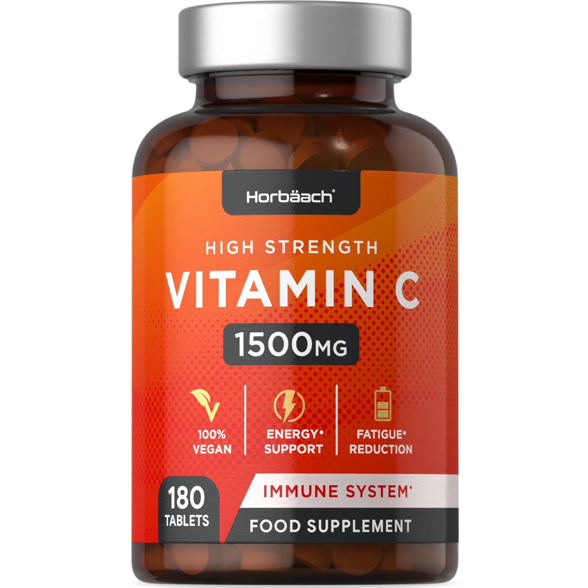 Vitamin C Tablets 1500mg | 180 Count | High Strength Vegan Supplement | No Artificial Horbäach uk supplements