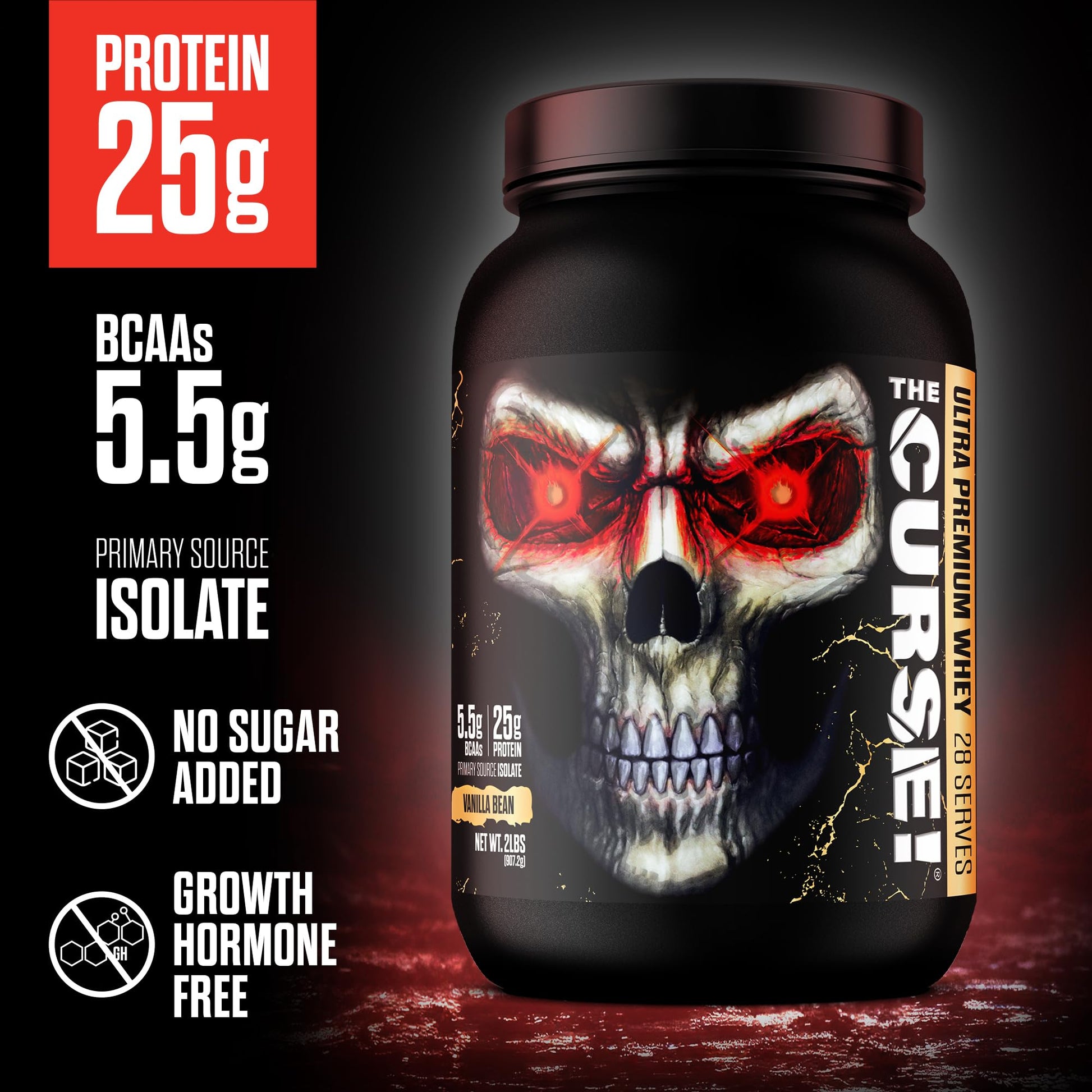 JNX SPORTS The Curse! Ultra Premium Whey Protein Powder Vanilla Bean 2lb | 25g Protein JNX SPORTS uk supplements