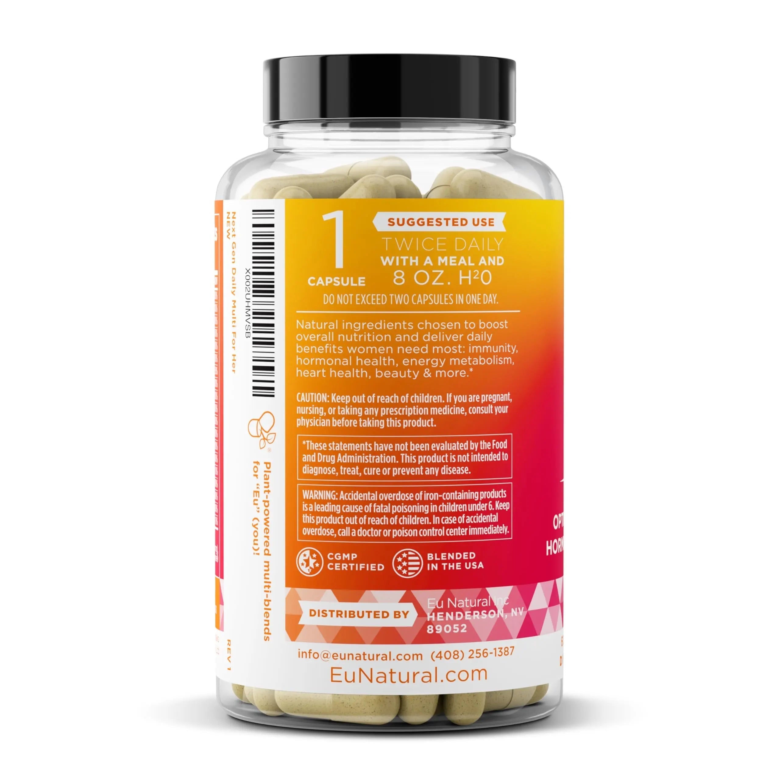 Next Gen Multivitamin for Women – 22 Optimized Vitamins for Immunity, Beauty, Brain, Energy, Bones and Heart – Vitamin C, D, E, K, Iron, B6 and DHA Eu Natural uk supplements