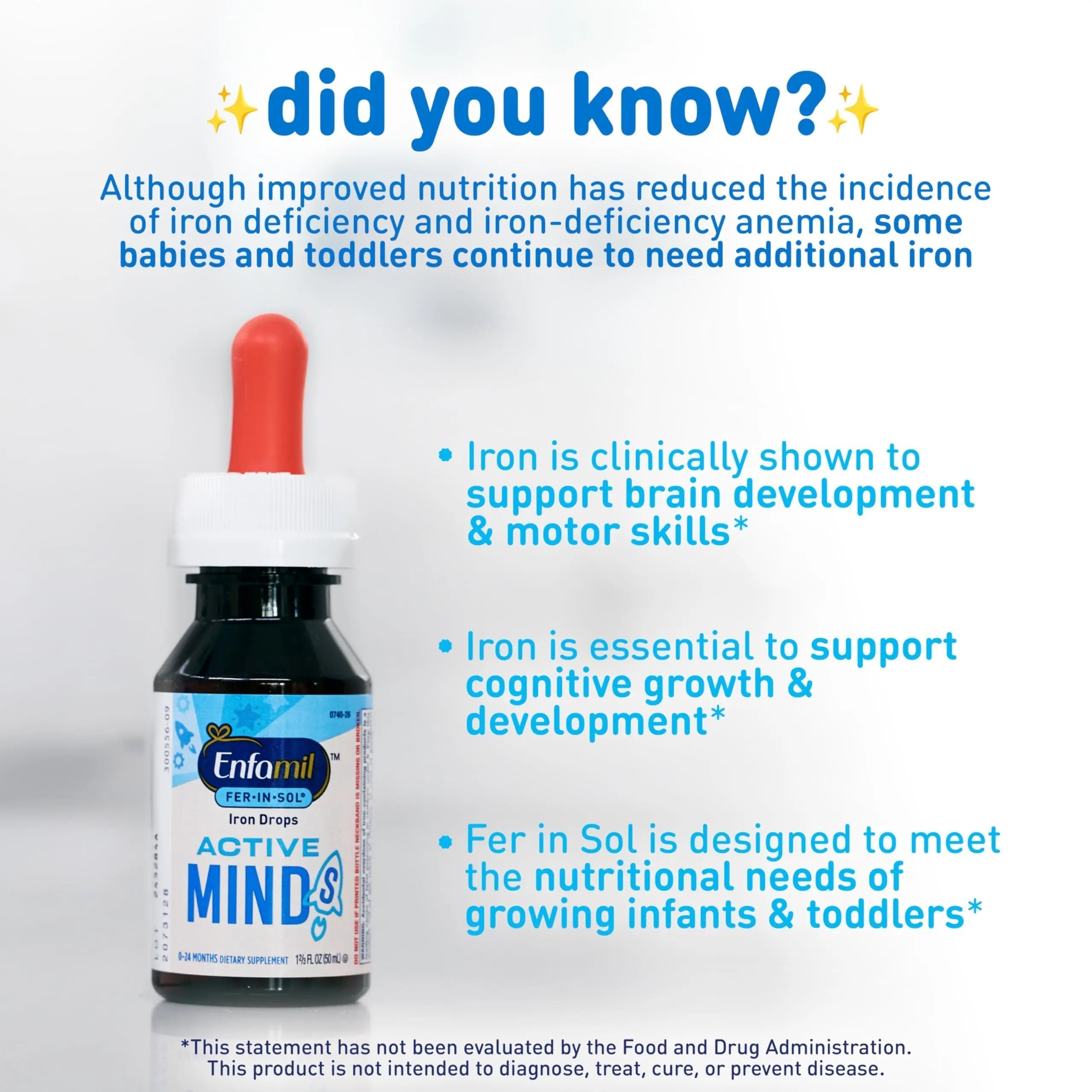 Enfamil Poly-Vi-Sol and Fer-in-Sol Iron Liquid Drop Multivitamin Supplements for Infants and Toddlers, 2x50 mL Dropper Bottle Enfamil Prenatals & Baby Vitamins uk supplements