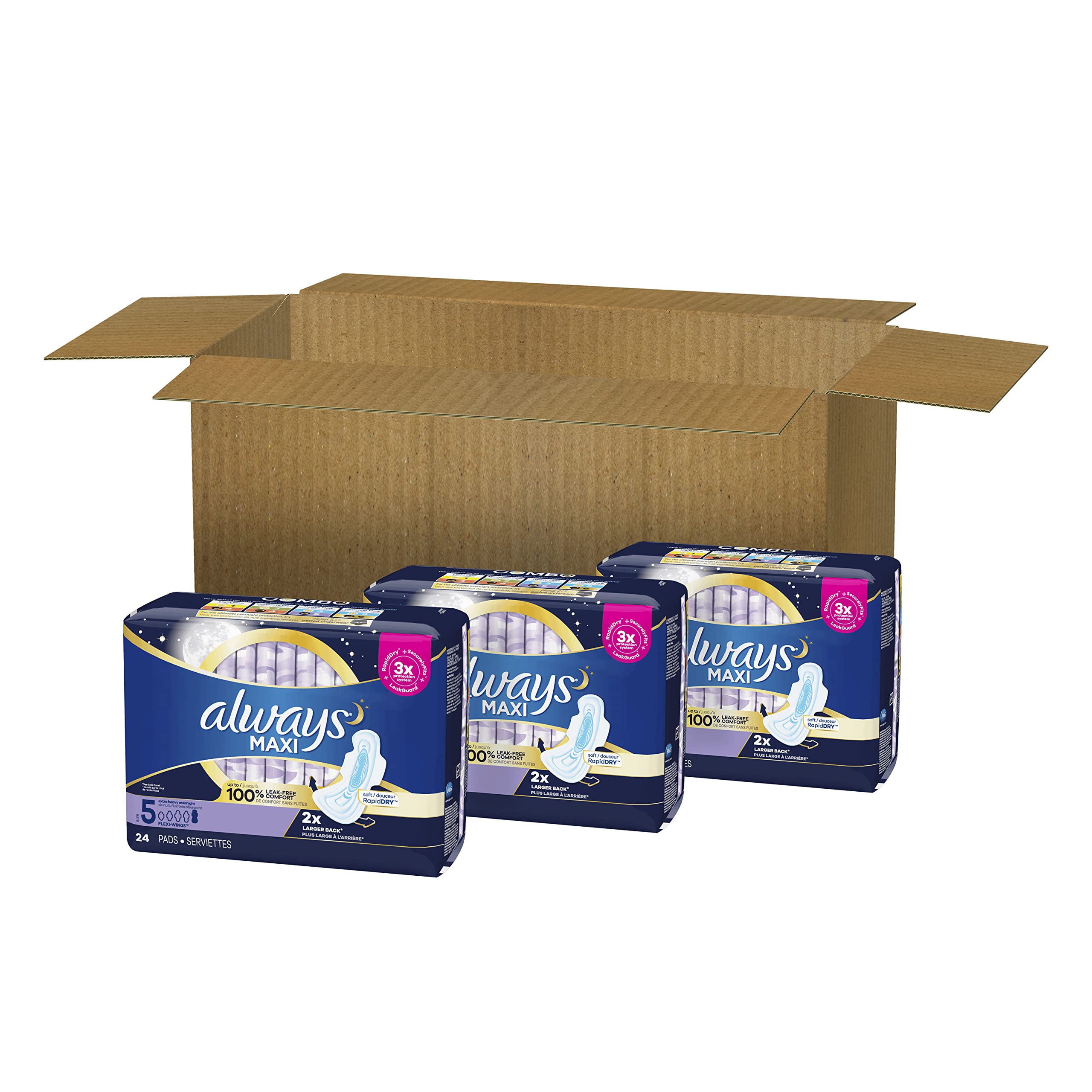 Always Maxi Overnight Pads with Wings, Size 5, Extra Heavy Overnight Always uk supplements