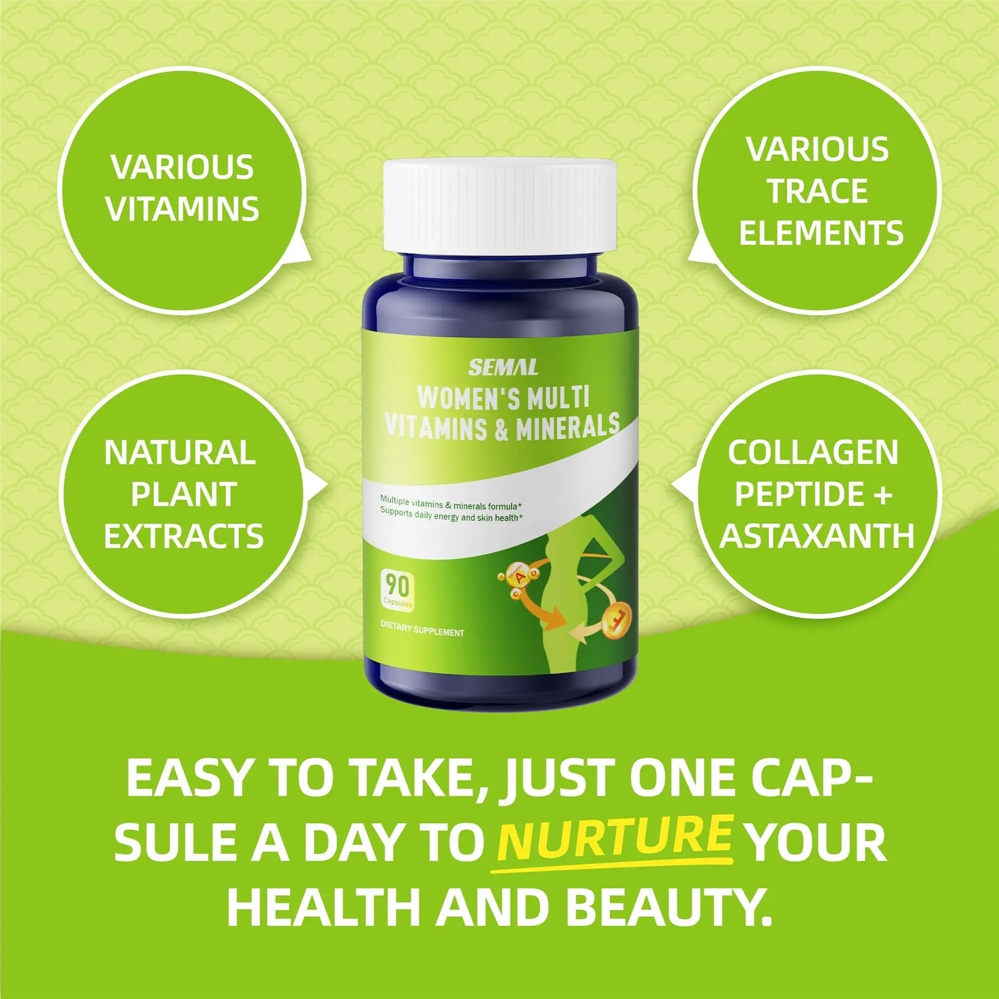 SEMAL Daily Multivitamin & Multimineral Supplement for Women (90 Capsules) SEMAL uk supplements