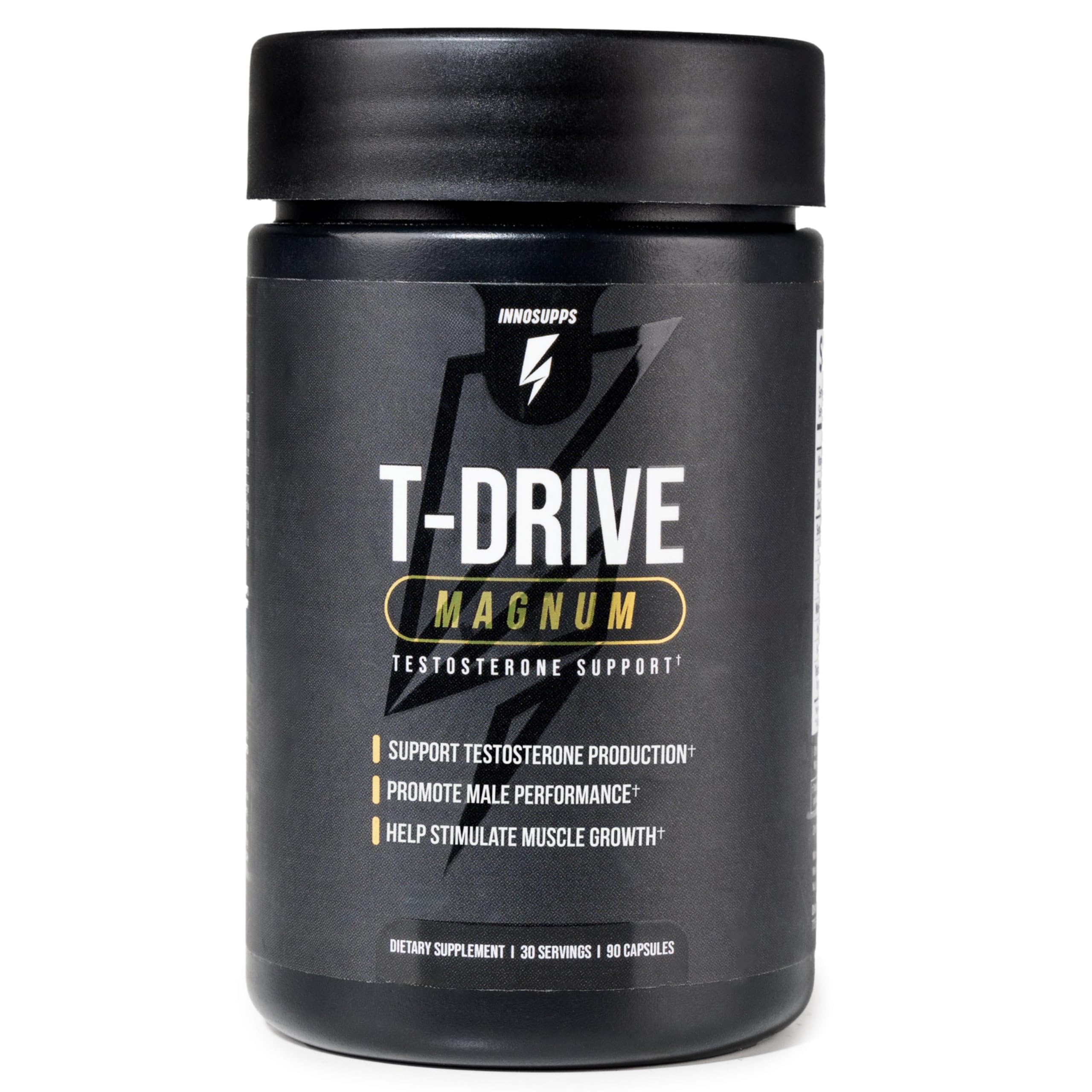 InnoSupps T-Drive Magnum Testosterone Booster Enhance Peak Performance Amplify Muscle Growth, Increase Libido & Energy Levels, Horny Goat Weed Tongkat Ali, Zinc, Fenugreek, Fat Burner 90 Caps/30 Days InnoSupps uk supplements