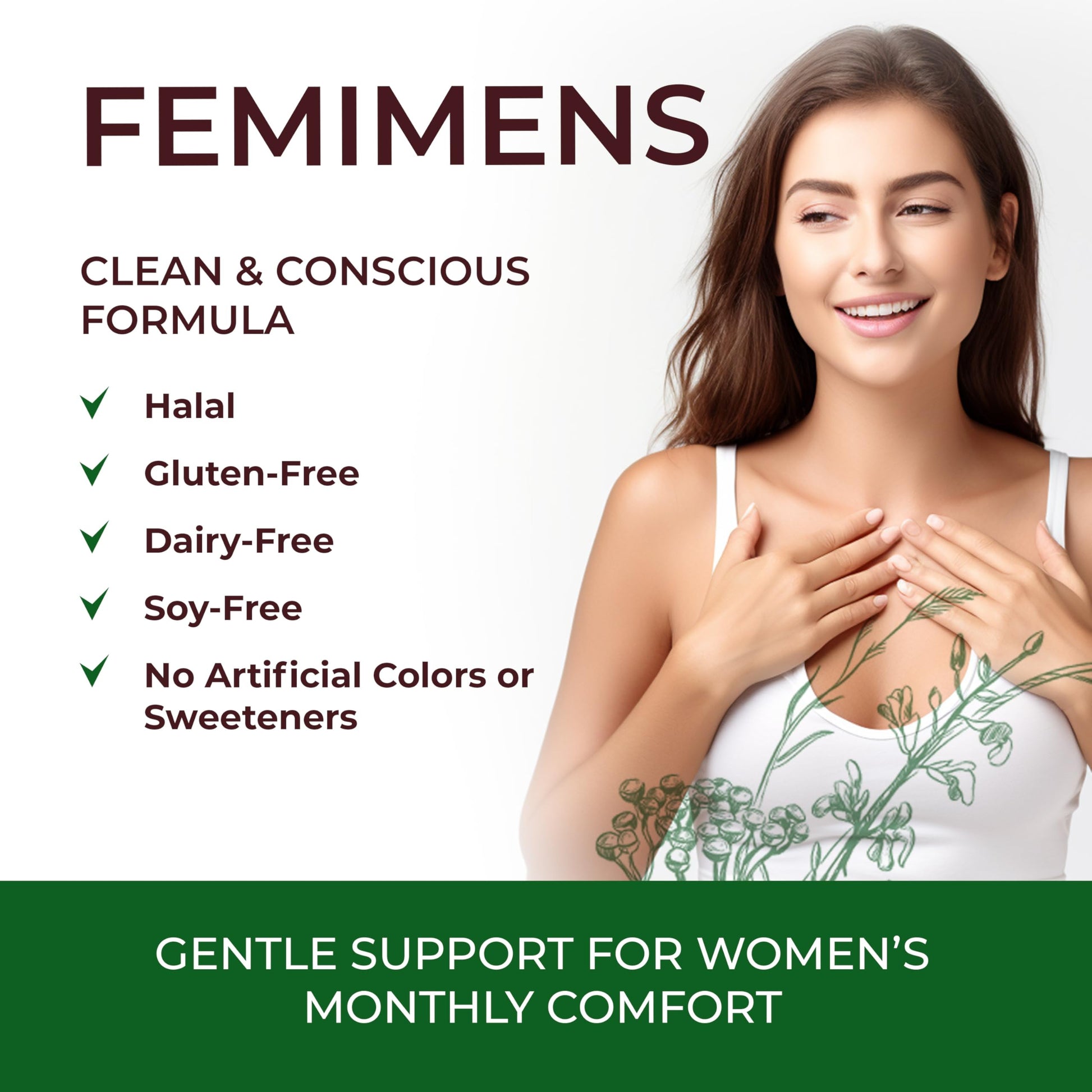 FEMIMENS – PMS Support Supplement for Women – PMS Relief for Women & Menstrual Cramp Relief – Hormonal Balance for Women – Chasteberry Vitex, Ashwagandha, Ginger, Fenugreek – 120 Vegan Capsules Ananta Medicare USA uk supplements