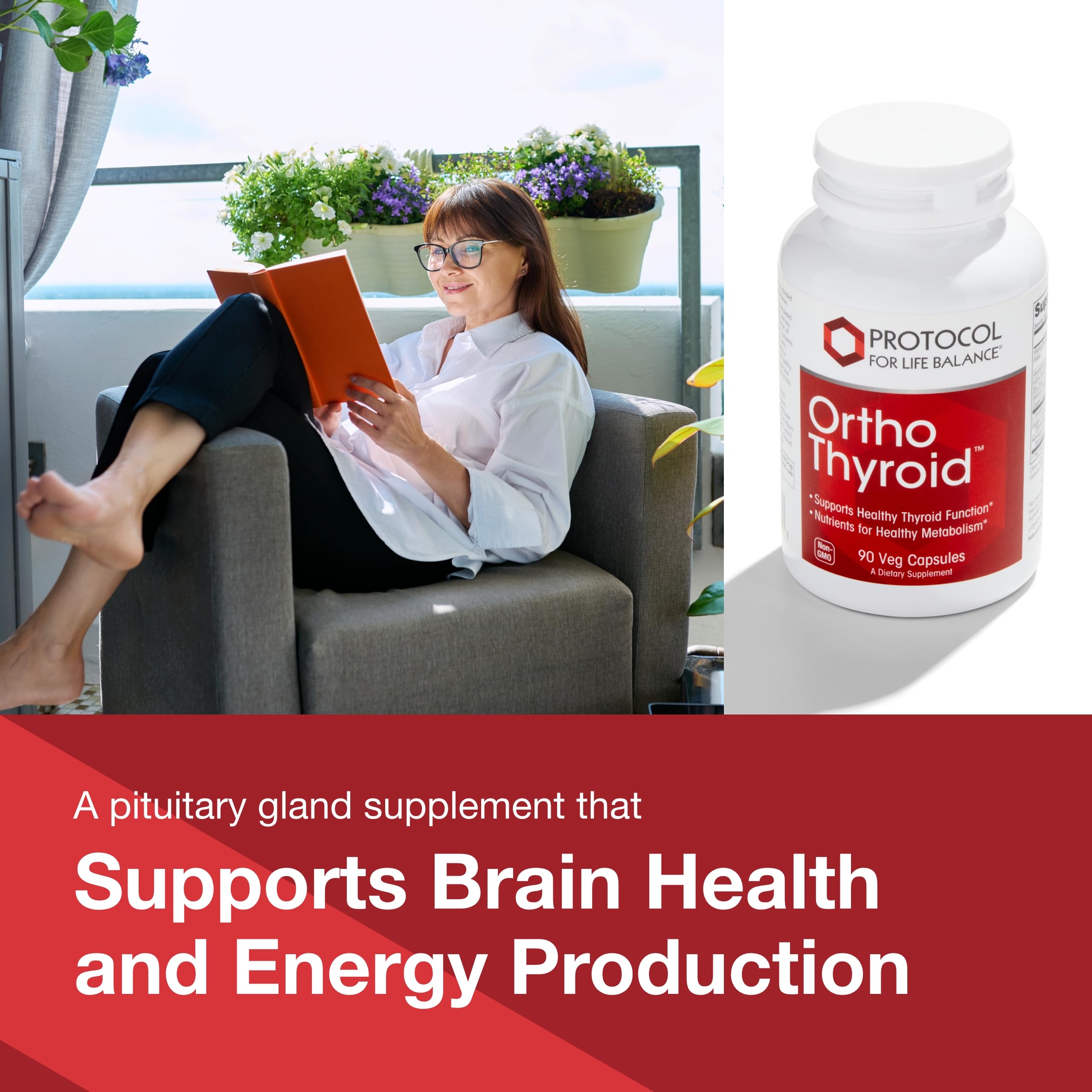 PROTOCOL FOR LIFE BALANCE Ortho Thyroid - Supports Healthy Thyroid Function* - with Ashwagandha, Zinc & Selenium - Non-GMO & Kosher - 90 Veg Capsules PROTOCOL FOR LIFE BALANCE uk supplements