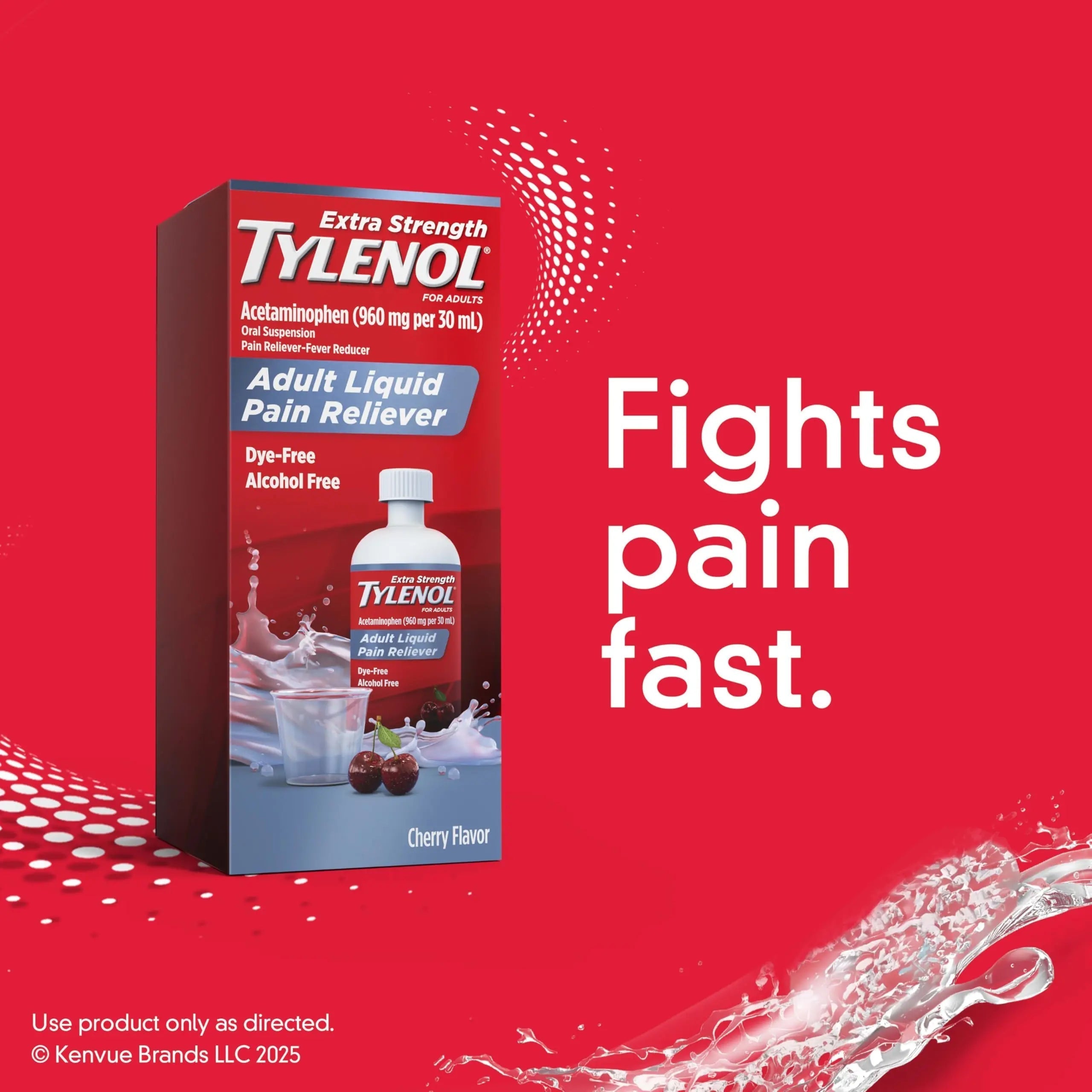 Tylenol Adult Liquid Pain Reliever and Fever Reducer, Extra Strength Liquid Acetaminophen for Fast Pain Relief for Headaches & Other Minor Pain, Cherry Flavor, Dye & Alcohol Free, 8 fl. oz Tylenol uk supplements
