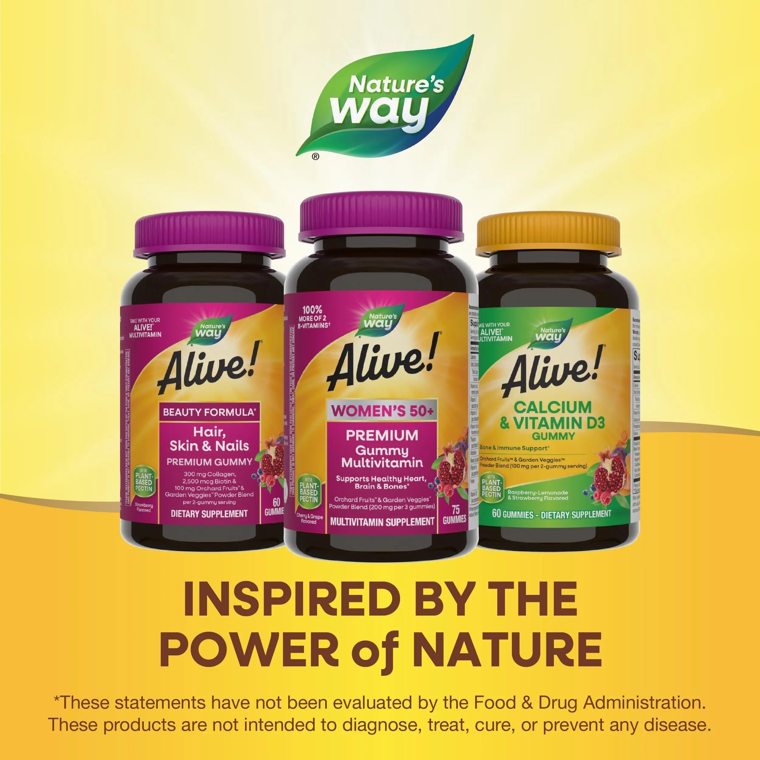 Nature’s Way Alive! Women’s 50+ Premium Gummy Multivitamin, Supports Healthy Heart, Brain & Bones*, B-Vitamins Nature's Way uk supplements
