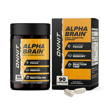ONNIT Alpha Brain Nootropic Brain Supplement for Focus, Memory, Mental Clarity, Cognitive Support with L-Theanine and Vitamin B6, 90 Count ONNIT uk supplements