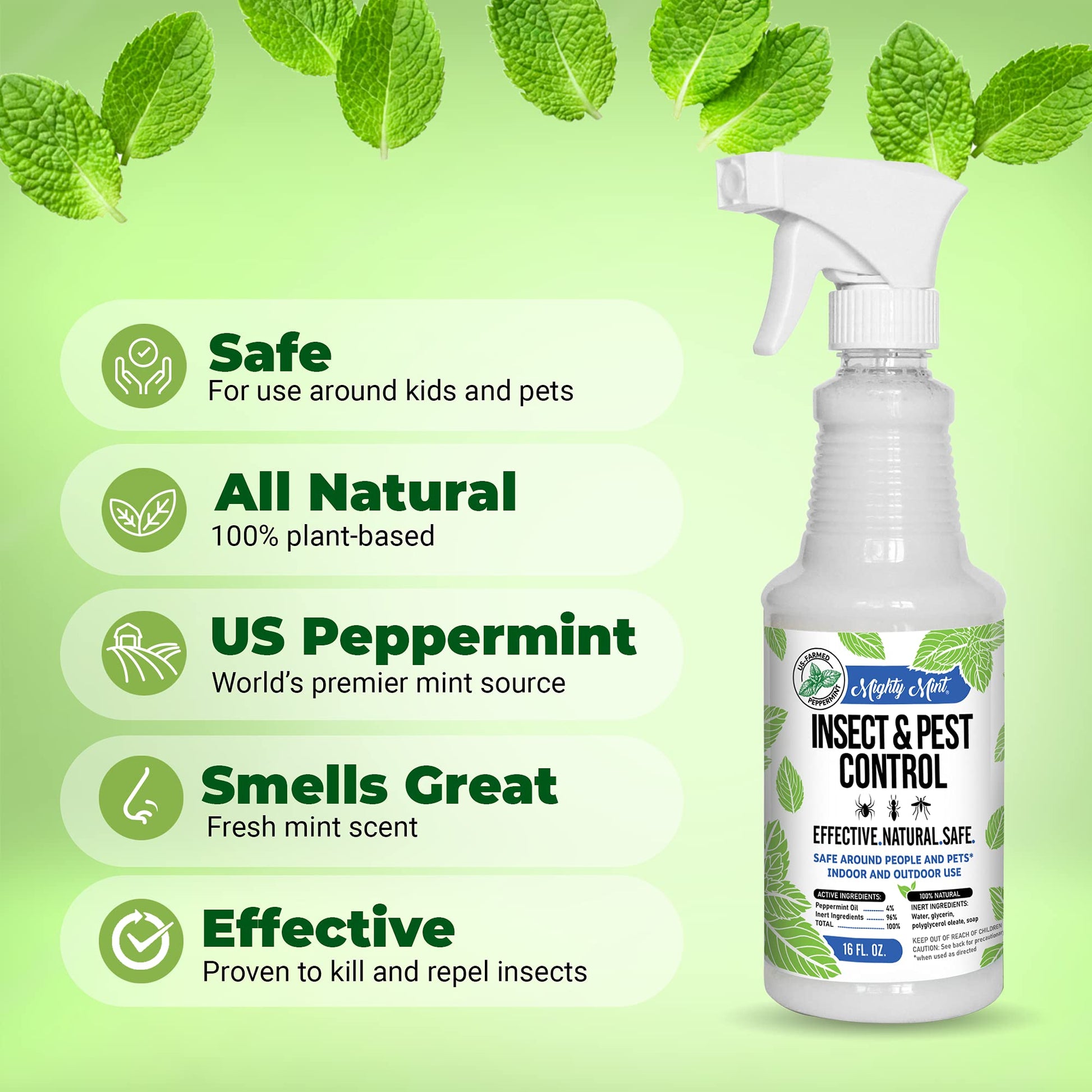 Mighty Mint 16 oz Peppermint Oil Insect & Pest Spray - for Spiders, Ants Mighty Mint uk supplements