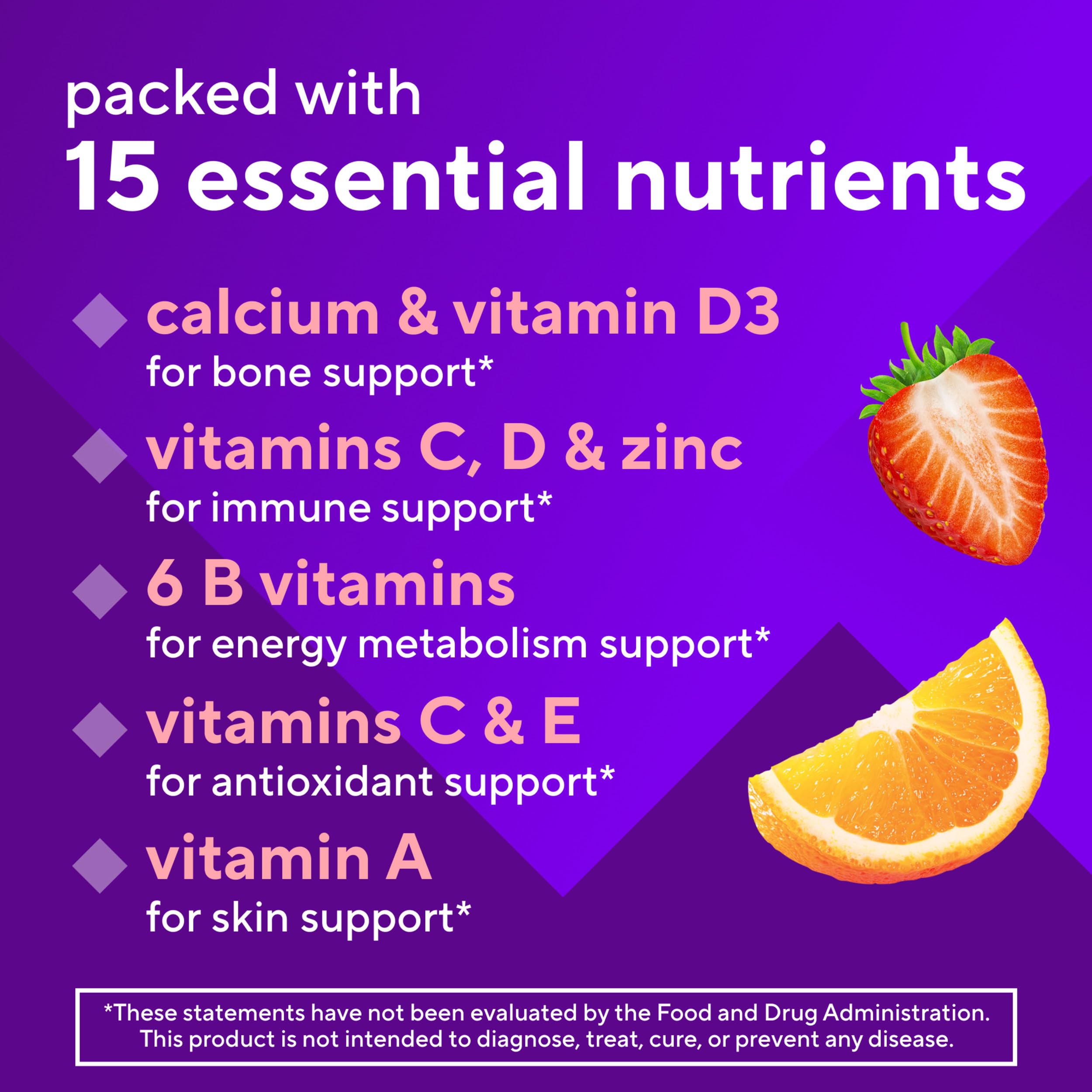 vitafusion GLP-1 Support Multivitamin, Vitamin and Mineral Blend, 15 Essential Nutrients, Citrus Berry Flavor, 90 Count, 45 Day Supply  Vitafusion uk supplements