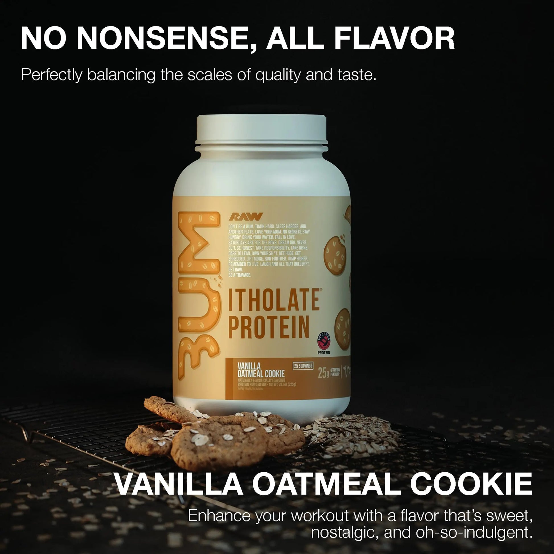 RAW Whey Isolate Protein Powder, Vanilla Oatmeal Cookie (CBUM Itholate Protein) - 100% Grass-Fed Sports Nutrition for Muscle Growth & Recovery - Low-Fat, Low Carb RAW uk supplements