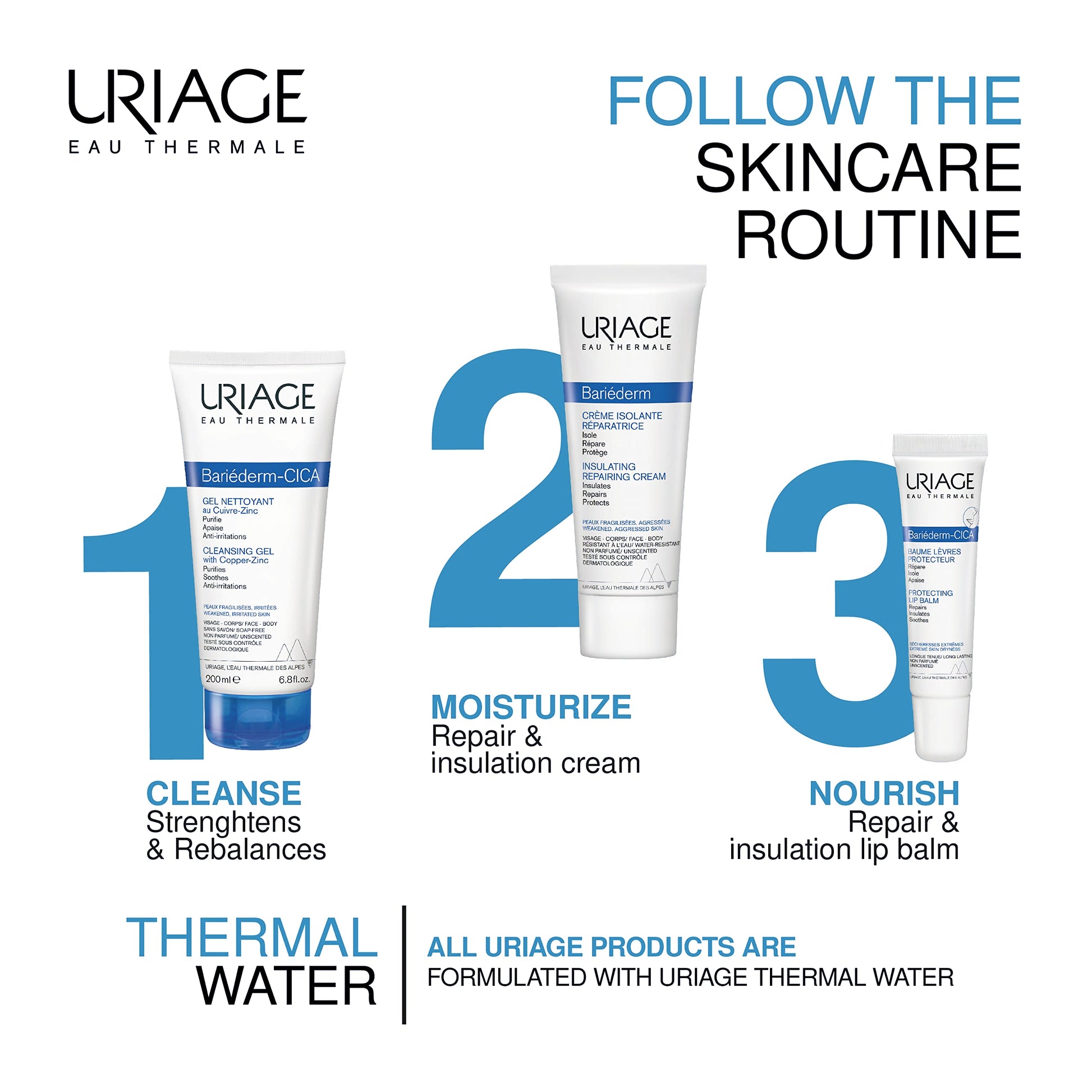 URIAGE Bariederm Insulating Repairing Cream 2.5 fl.oz. | Skin Regenerating Moisturizer Uriage uk supplements
