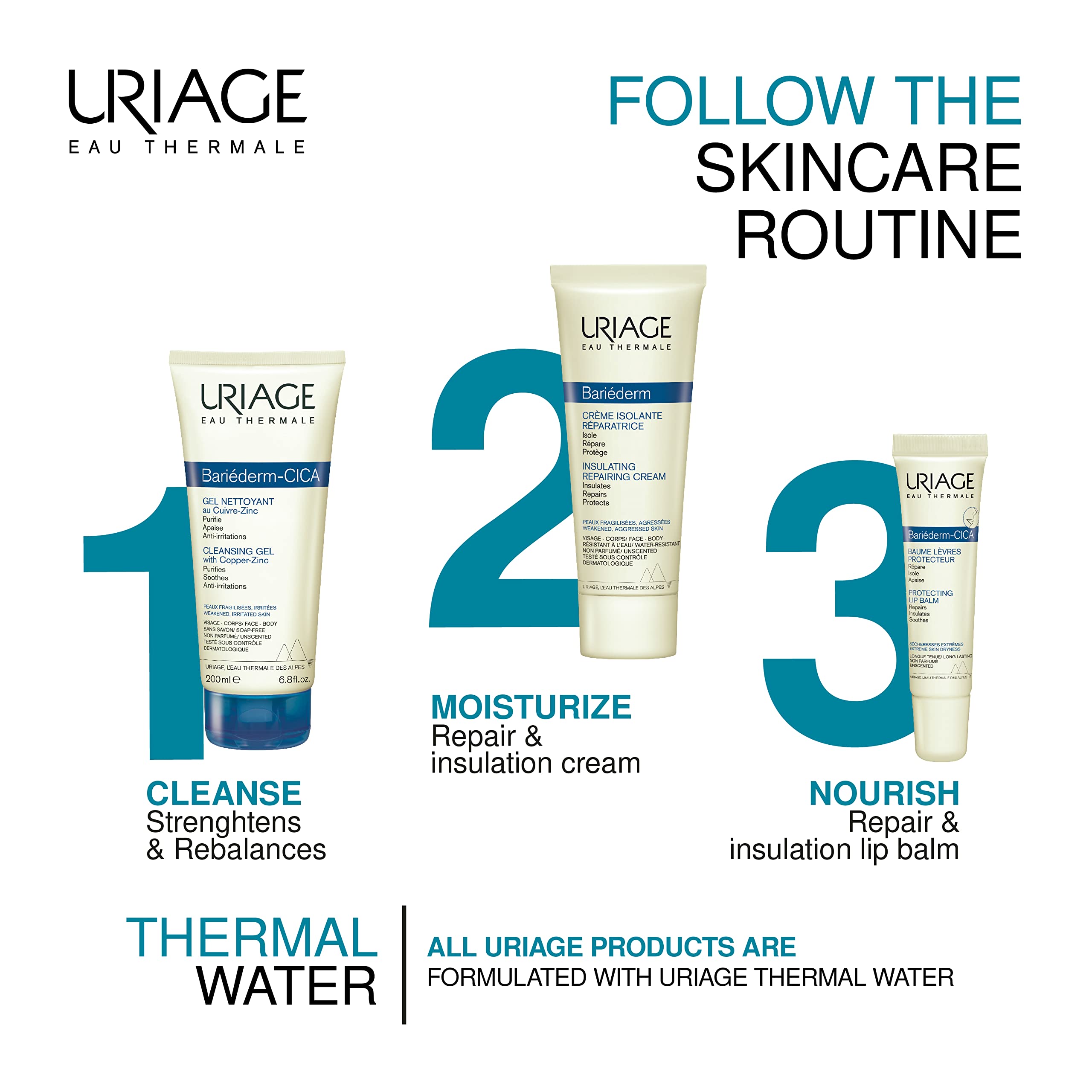 URIAGE Bariederm Insulating Repairing Cream 2.5 fl.oz. | Skin Regenerating Moisturizer Uriage uk supplements