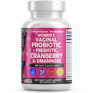 Vaginal Probiotics For Women + Prebiotics 20 Billion Cranberry Pills 30,000mg w/ D-Manno Clean Nutraceuticals uk supplements