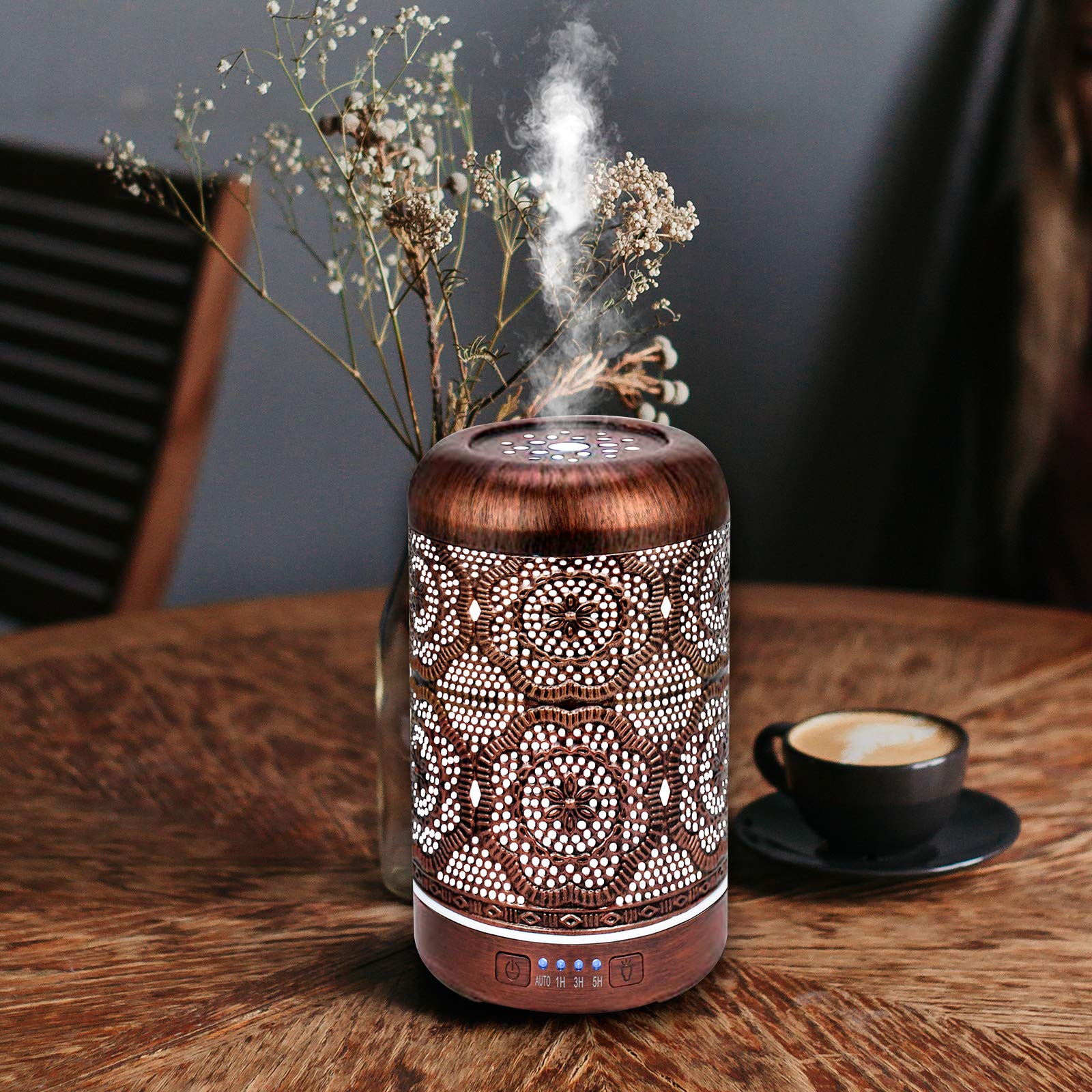 Essential Oil Diffuser, Upgraded Metal Diffusers with Lavender Lemon Essential Oils, 250ml BAIESHIJI uk supplements