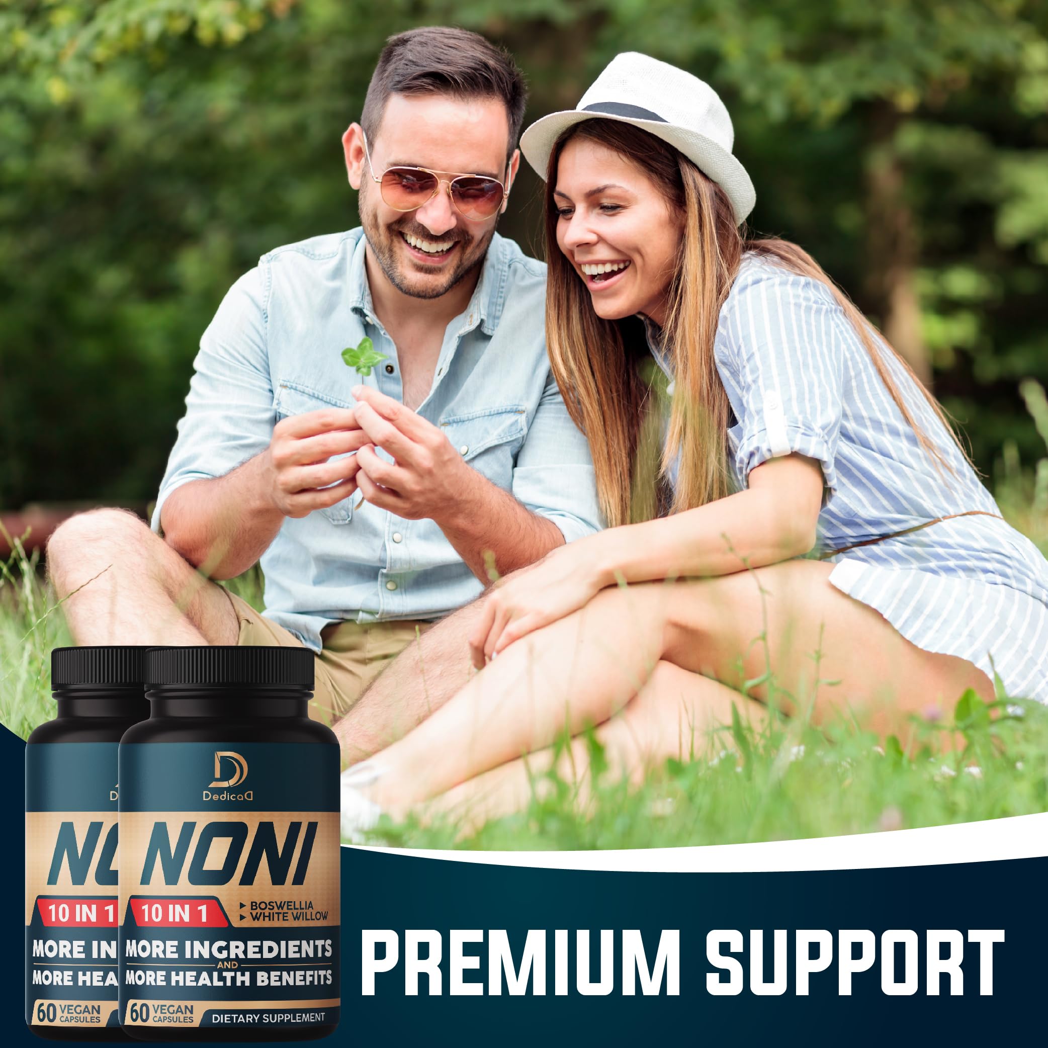 DEDICAD 10in1 Noni Capsules - 4 Month Supply with Elderberry, Boswellia, Turmeric, Ginger & More - Support Muscle, Joint, Digestive & Immune - 2 Packs of 60 Vegan Capsules, Non-GMO & Gluten-Free DEDICAD uk supplements