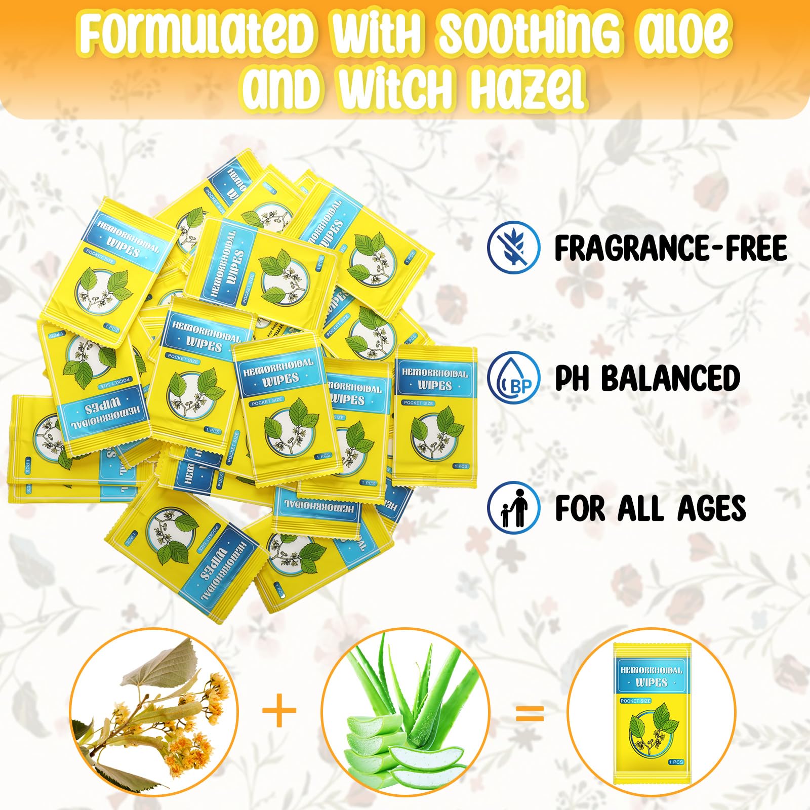 Timgle 300 Counts Individual Packing Hemorrhoid Wipes Witch Hazel Wipes for Butt Hemorrhoidal and Relief Swelling Pain Burning Itching Numbing, 5.5 x 7 Inch Timgle uk supplements