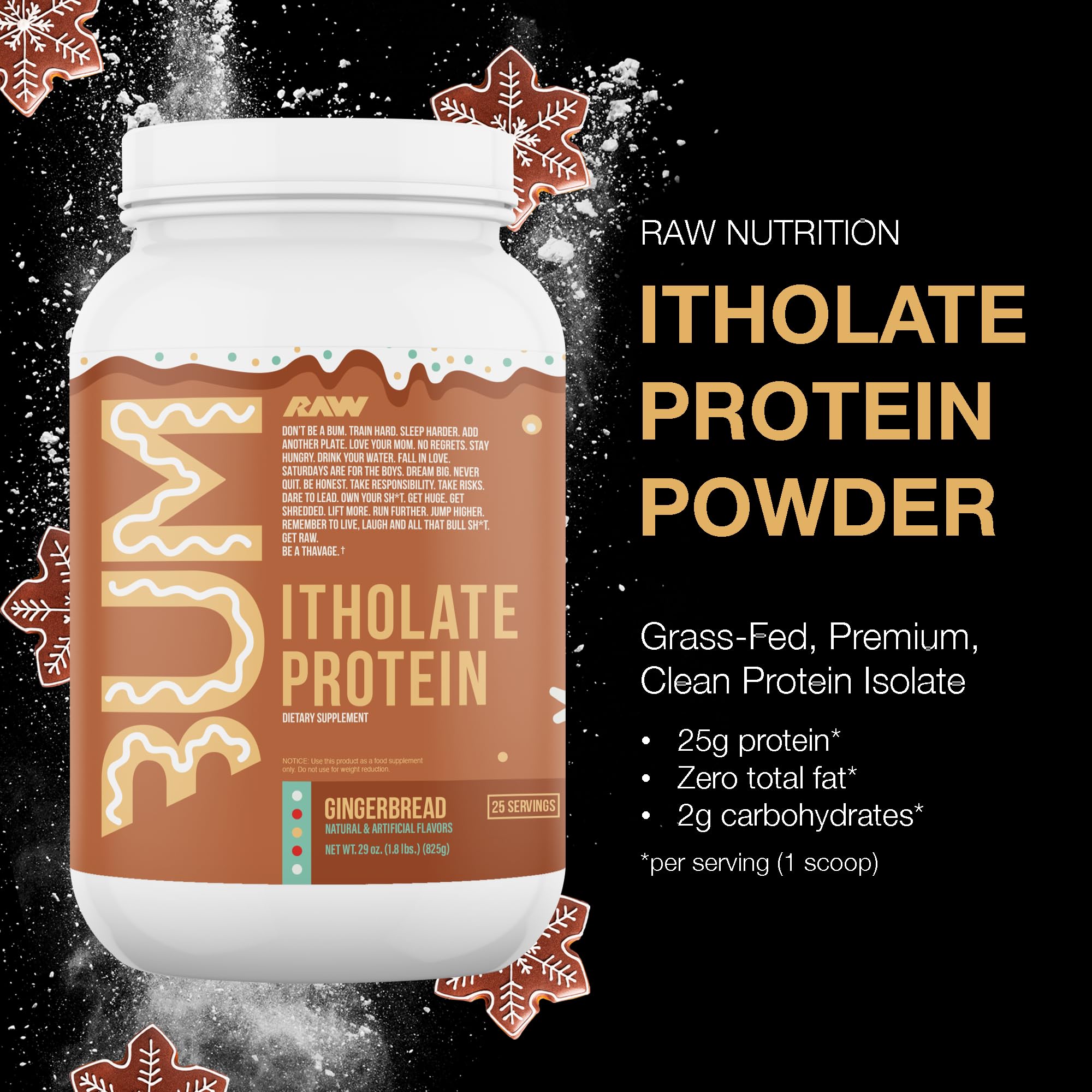 RAW Whey Isolate Protein Powder, Gingerbread (CBUM Itholate Protein) - 100% Grass RAW uk supplements