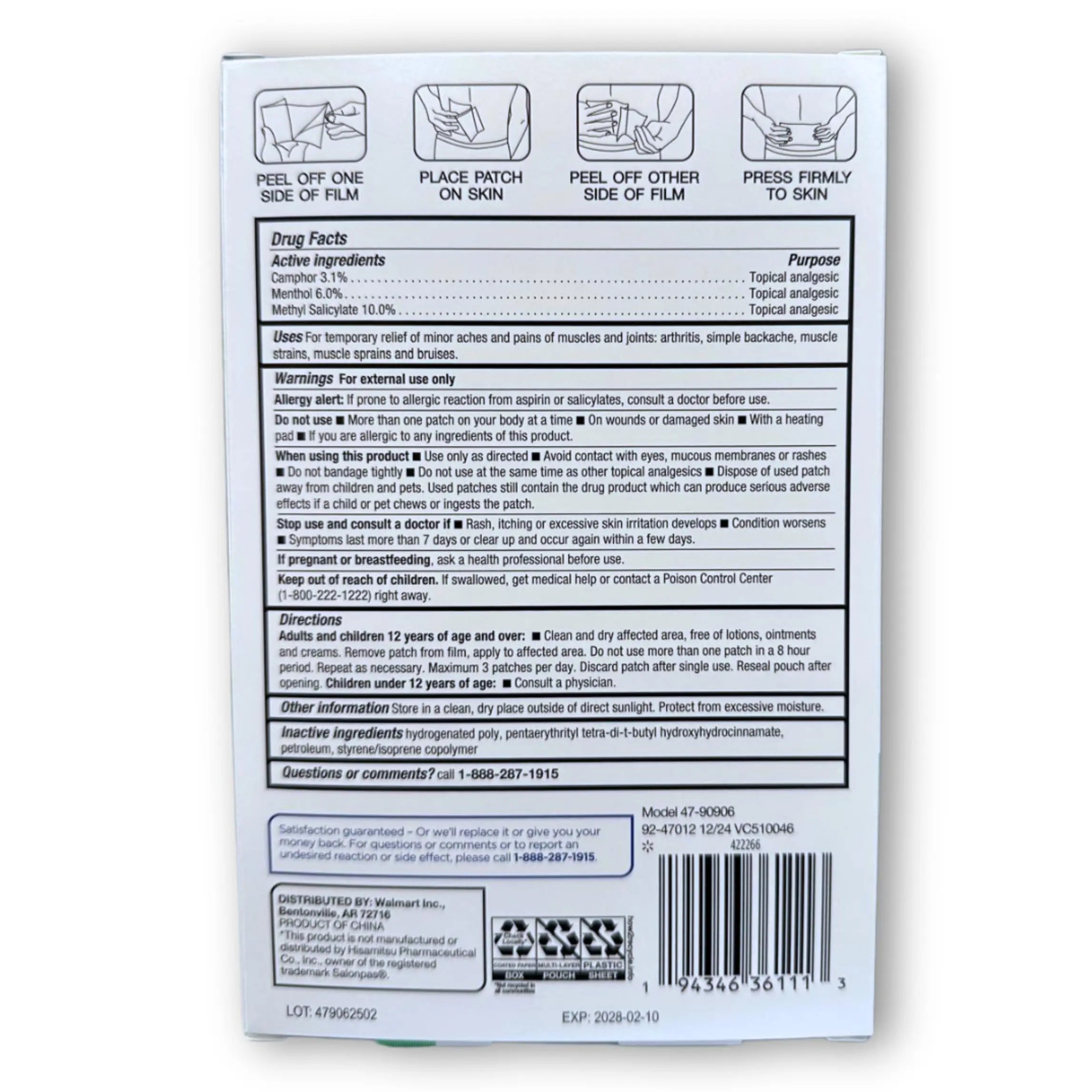 FUSION SHOP STORE Smart choices, meaningful life! Topical Patch with Menthol, Camphor, Methyl salycilate, 6 Count (Pack of 15) FUSION SHOP STORE Smart choices, meaningful life! uk supplements
