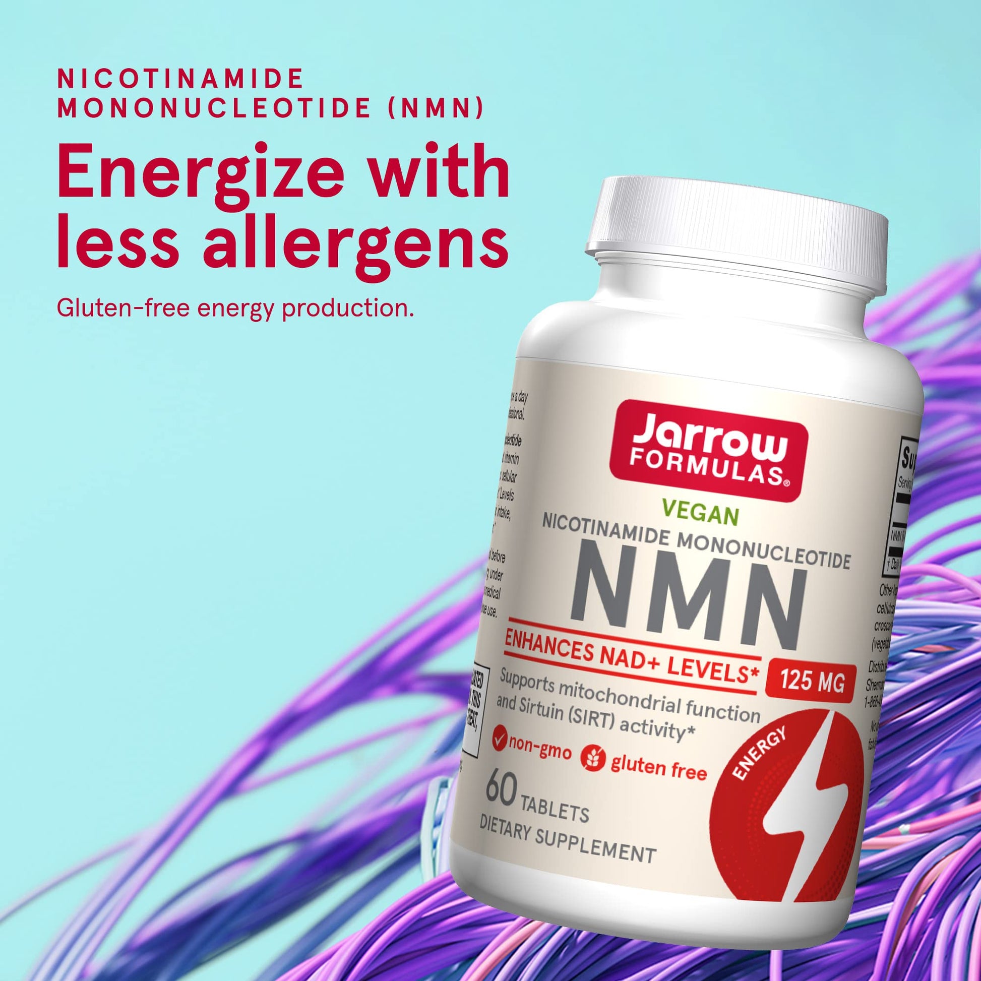 Jarrow Formulas Nicotinamide Mononucleotide (NMN) - 60 Tablets - Supports Energy Production - Dietary Supplement - Vegan, Gluten Free, Non-GMO - 60 Servings (Packaging May Vary) Jarrow Formulas uk supplements