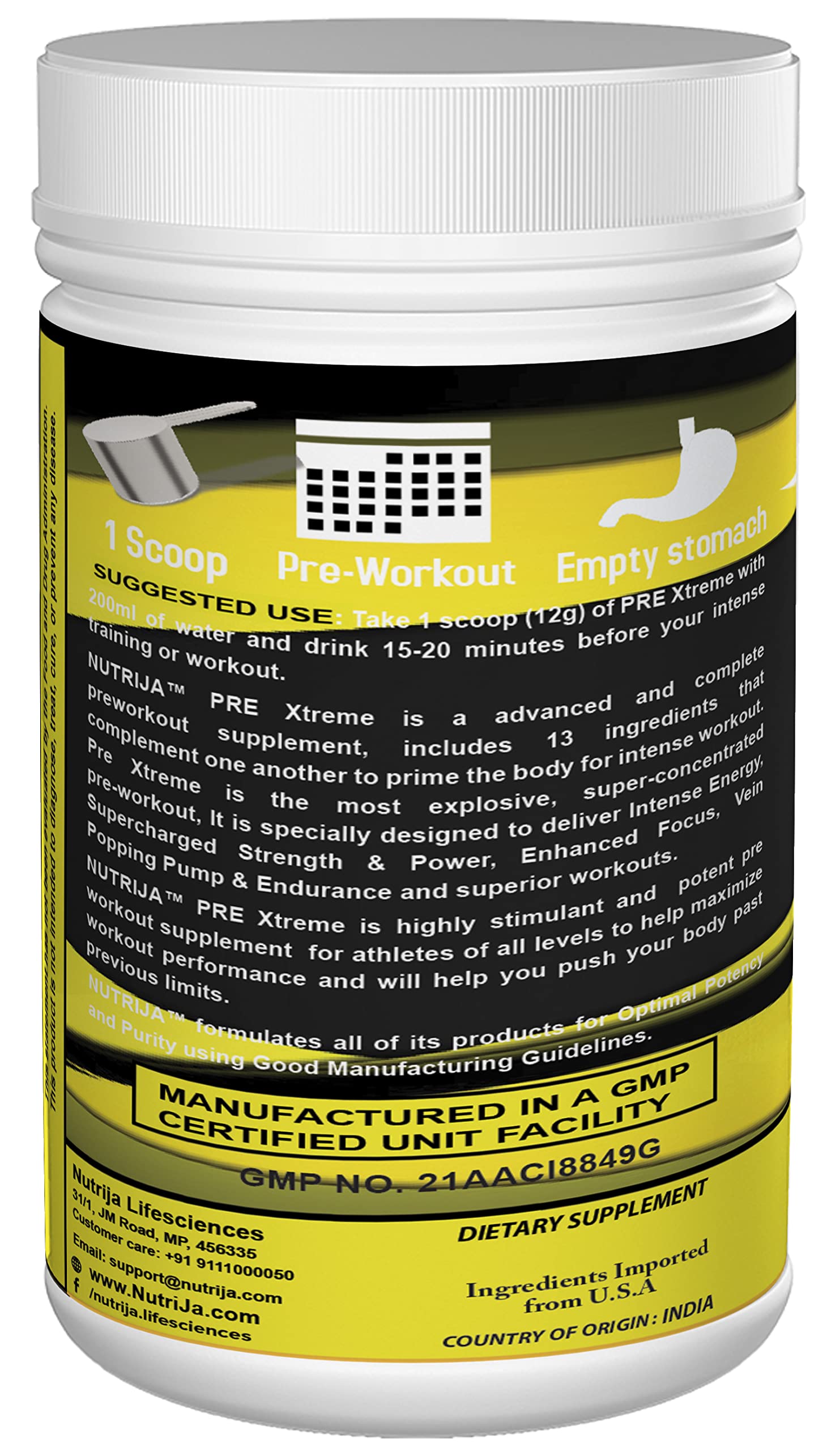 NutriJa Pre Xtreme - Pre Workout Supplement - 30 Servings (Tangy Orange) NutriJa uk supplements