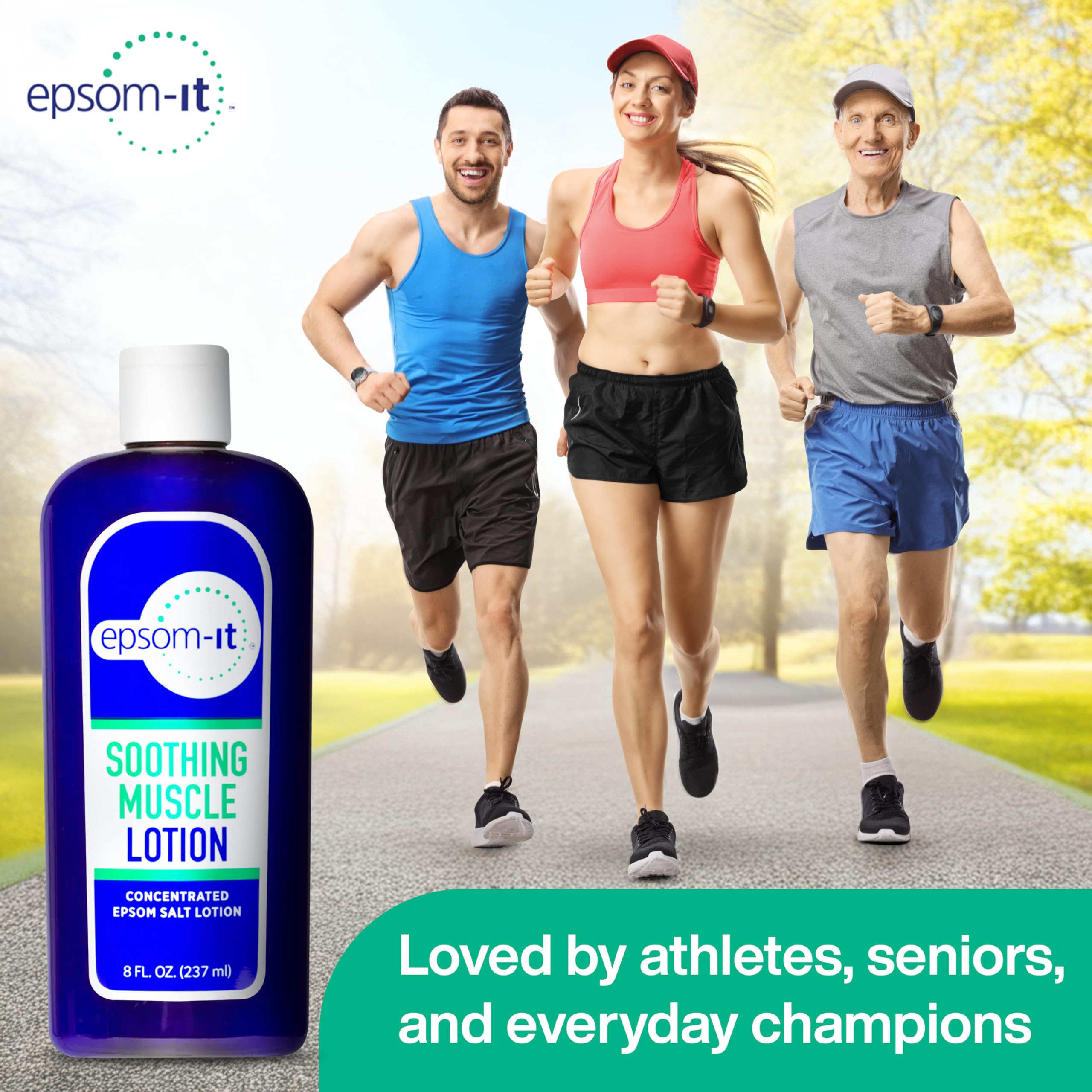 Epsom-It Soothing Muscle Magnesium Lotion – Epsom Salt Topical Cream with Arnica and Magnesium Sulfate - Designed for Muscle Stiffness, Leg Cramps, Feet, Knees and Achy Feet - 8.0 oz EPSOM-IT uk supplements