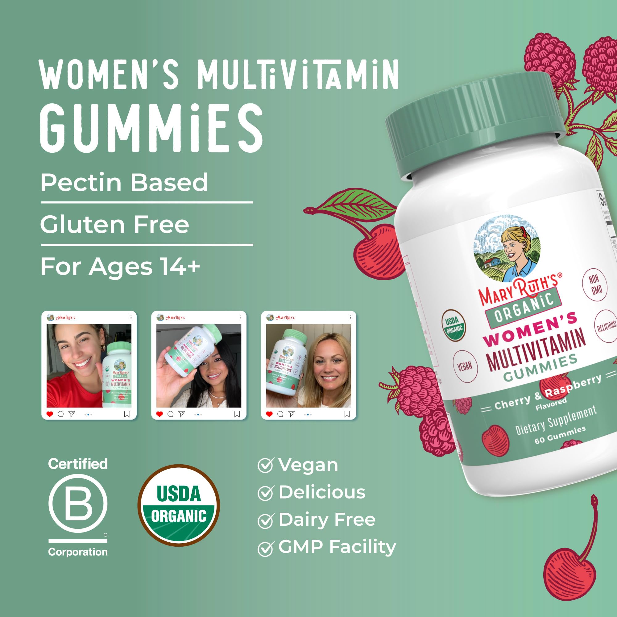 MaryRuth Organics Multivitamin for Women 14 | Women's Multivitamin Gummies for Immune Support| Skin Health | MaryRuth Organics uk supplements