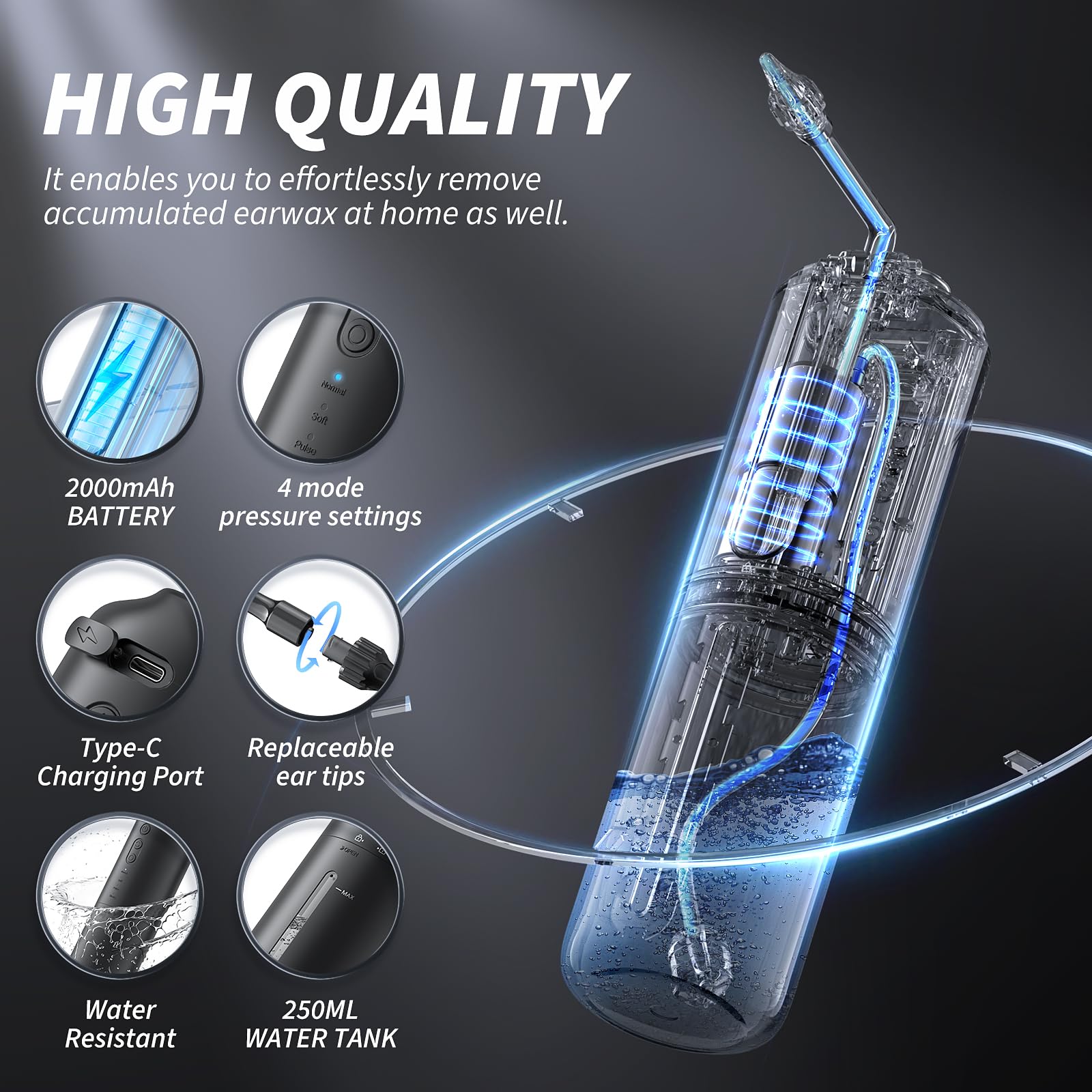 Ear Wax Removal - Electric Ear Irrigation Flushing System - Water Powered Ear Lebbtl uk supplements