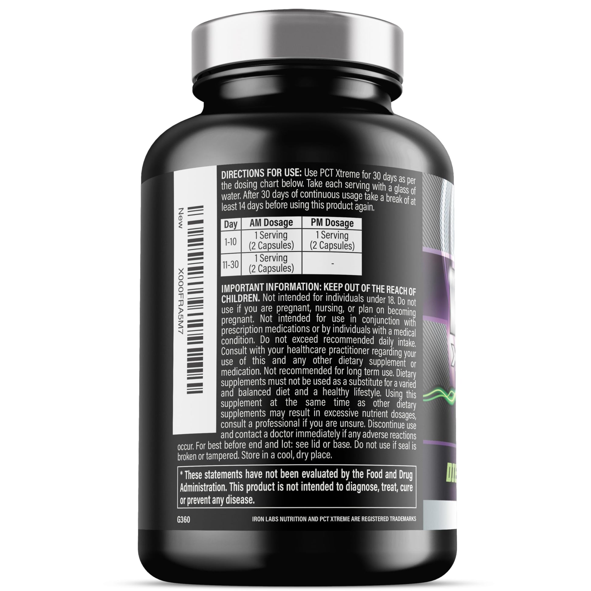 Iron Labs Nutrition PCT Xtreme - PCT Supplement for Men - 30 Day Course - Post Cycle Support Booster (80 Capsules) Iron Labs Nutrition uk supplements
