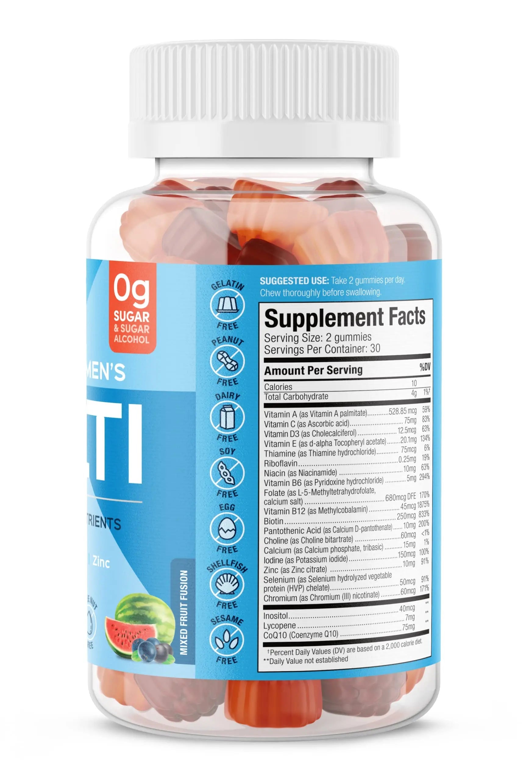 SUKU Men's Daily Multivitamin Gummies – Vitamins A, B12, C, D3, E, Zinc, CoQ10 & Lycopene – Prostate, Heart & Immune Support SUKU uk supplements