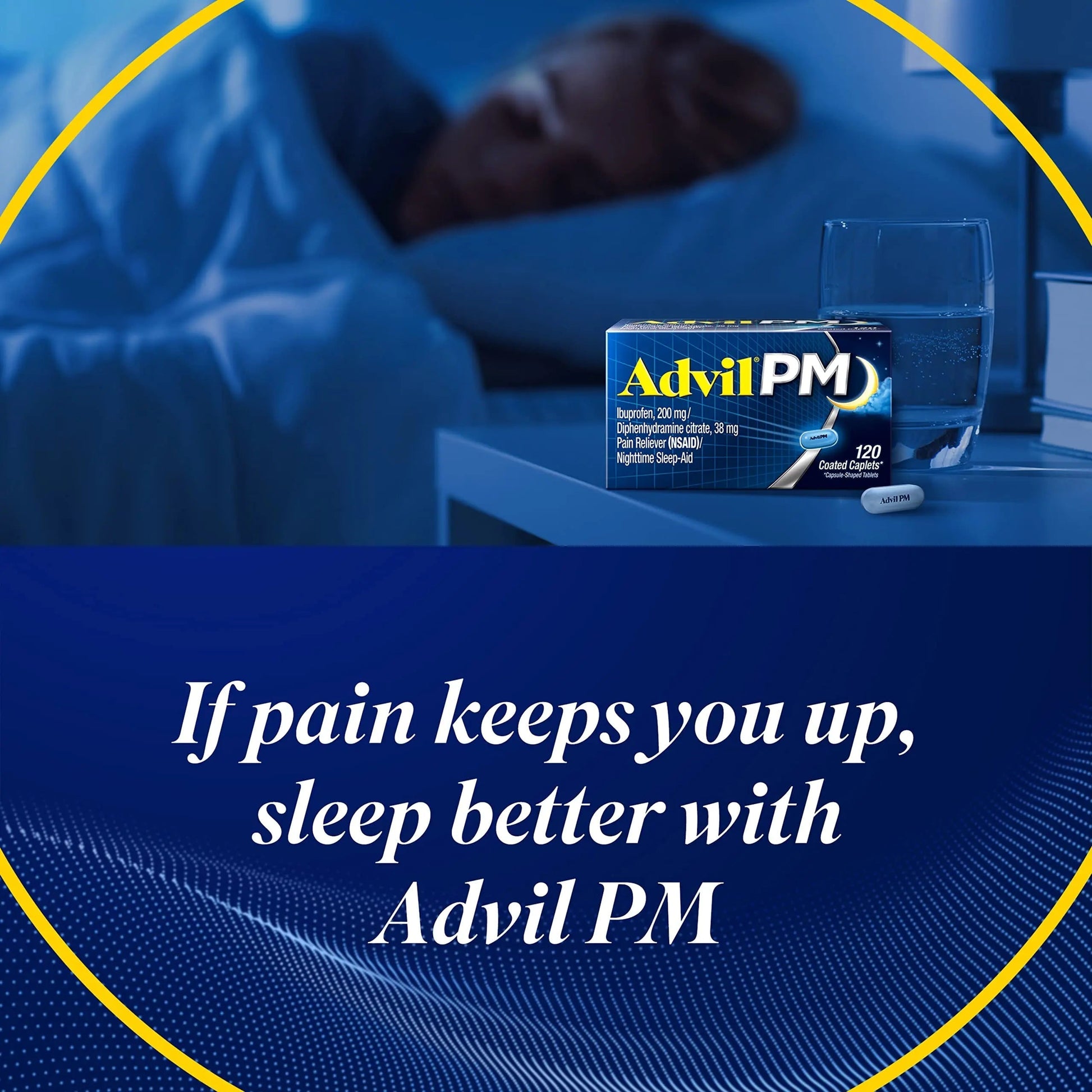 Advil PM Pain Reliever and Nighttime Sleep Aid, Pain Medicine with Ibuprofen for Pain Relief and Diphenhydramine Citrate for a Sleep Aid - 40 Coated Caplets Advil uk supplements