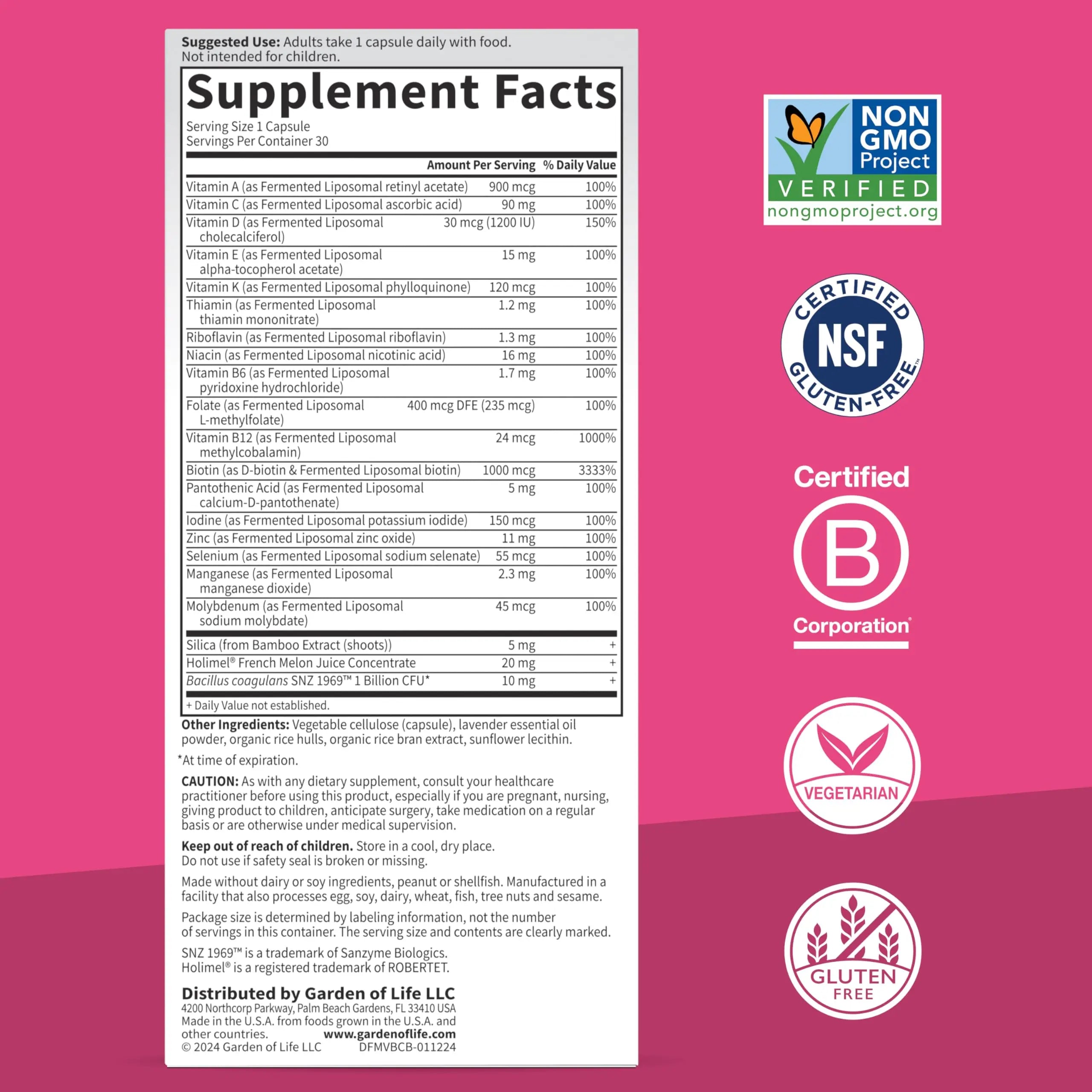 Garden of Life Dr Formulated Multi+ Beauty Complex Fermented Liposomal Multivitamin Plus Hair Skin and Nails Vitamins, French Melon SOD Garden of Life uk supplements