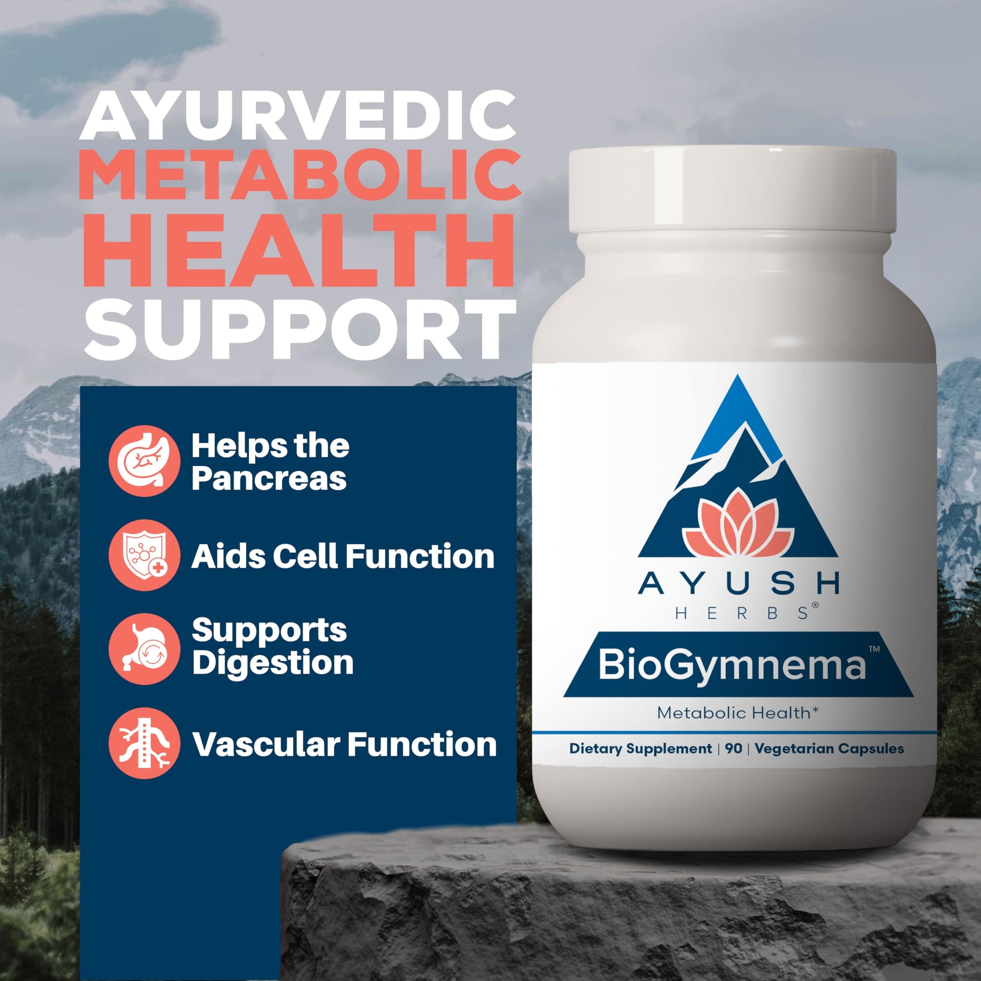 Ayush Herbs BioGymnema - Metabolic Vitamin & Herb Blend, Metabolic Health Supplement for Women & Men with Biotin, Berberine, Bitter Melon & Gymnema, Nutrient Support - 90 Servings Ayush Herbs uk supplements