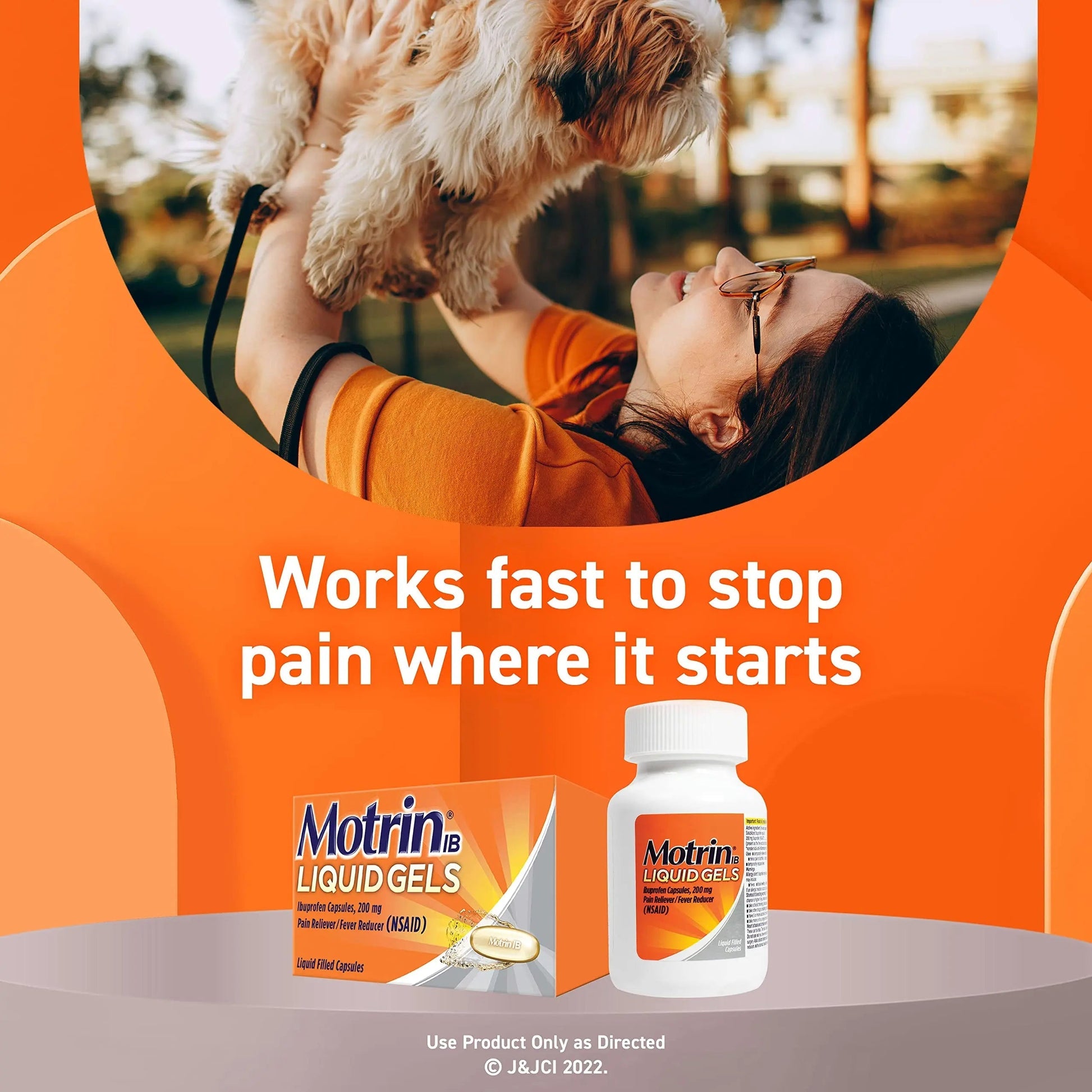 Motrin IB Liquid Gels with 200mg Ibuprofen per Caplet, Pain Reliever & Fever Reducer for Adults, Relief from Minor Arthritis Pain, Muscle Aches, Headache, Menstrual Cramps & Backache, 120 ct Motrin uk supplements