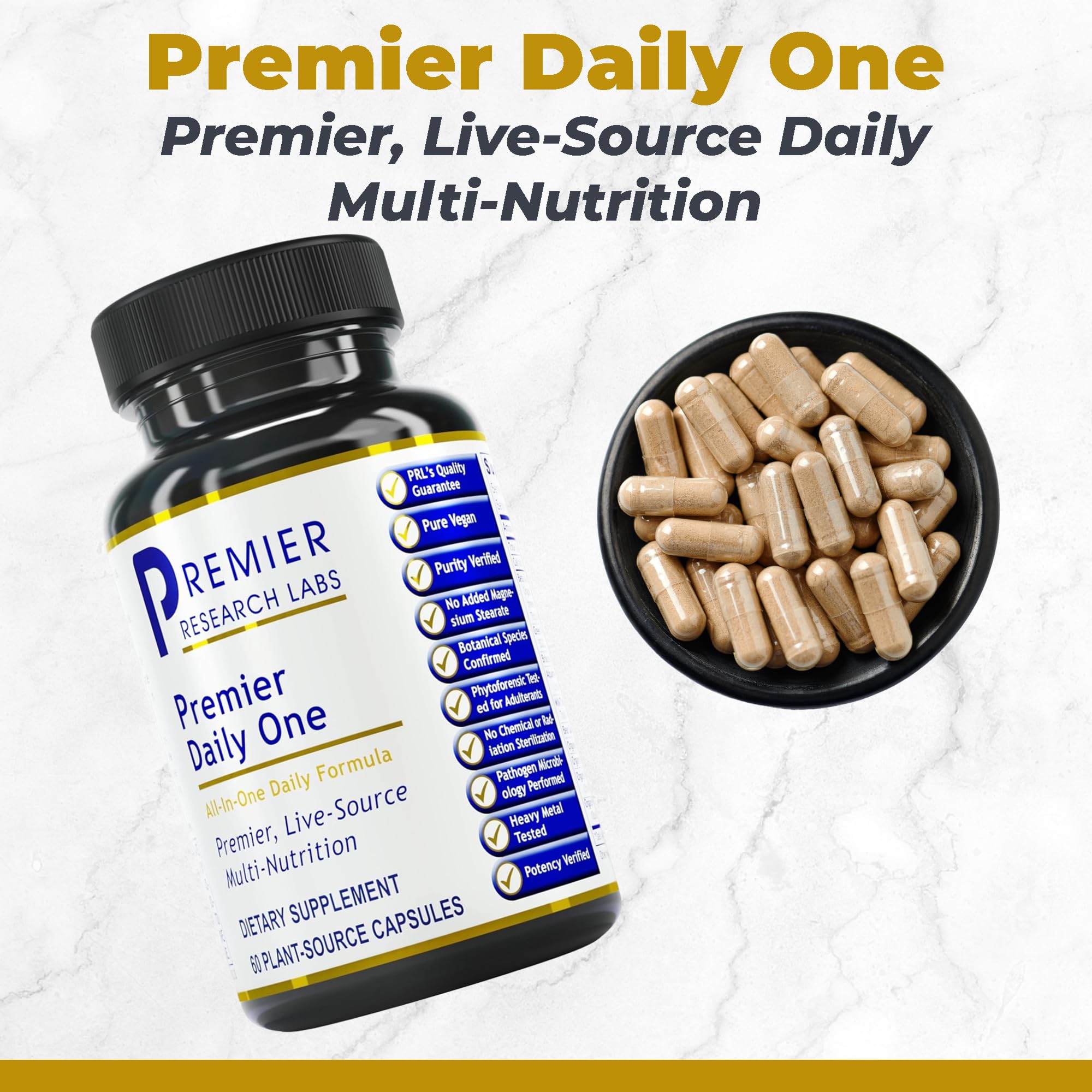 Premier Research Labs Premier Daily One - Super Greens, Vegetable Supplements for Adults with Cruciferous Veggies, Milk Thistle for Liver Support, Phytonutrients, Beta Glucan - 60 Vegetarian Capsules Premier Research Labs uk supplements